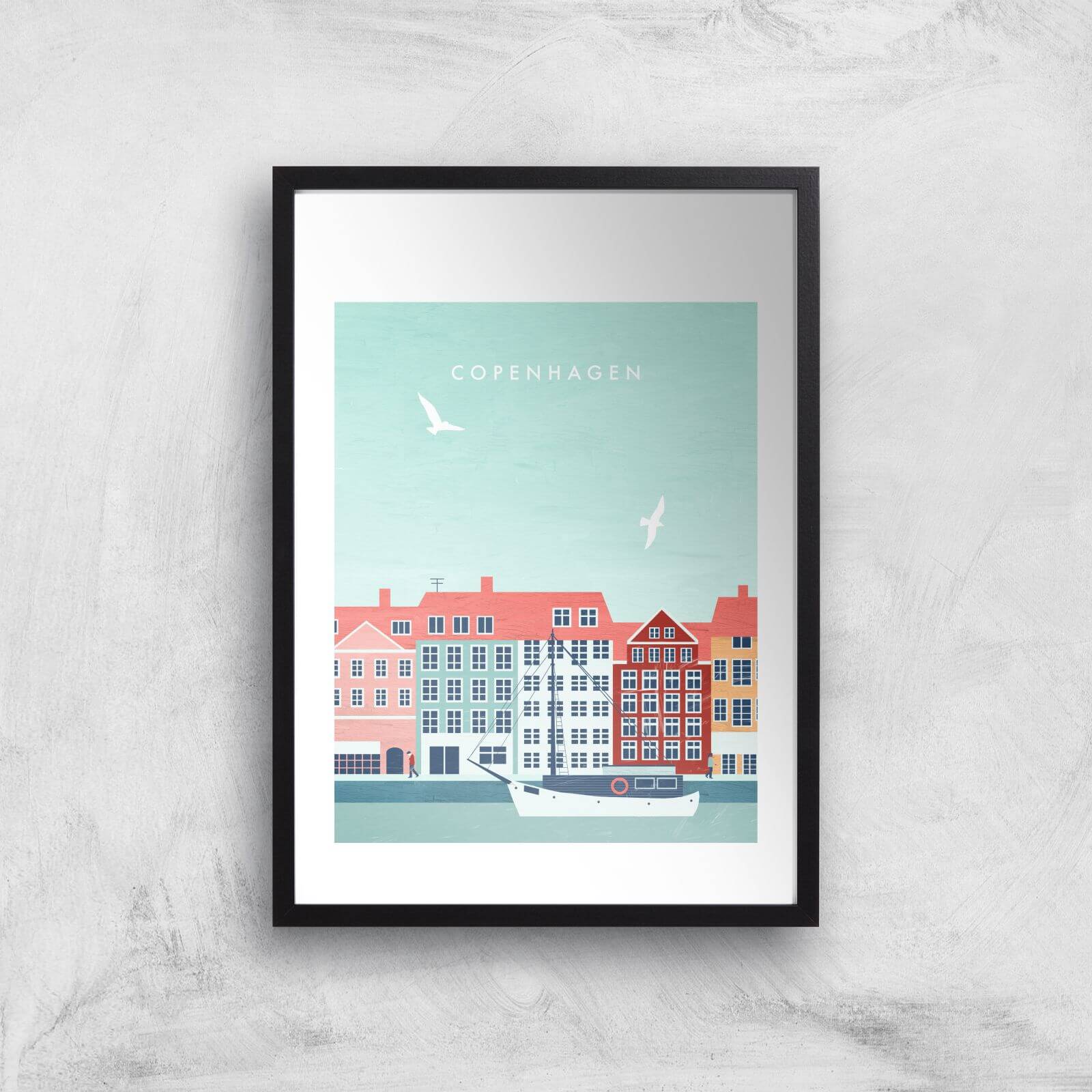 Copenhagen Art Print - A2 - Black Frame
