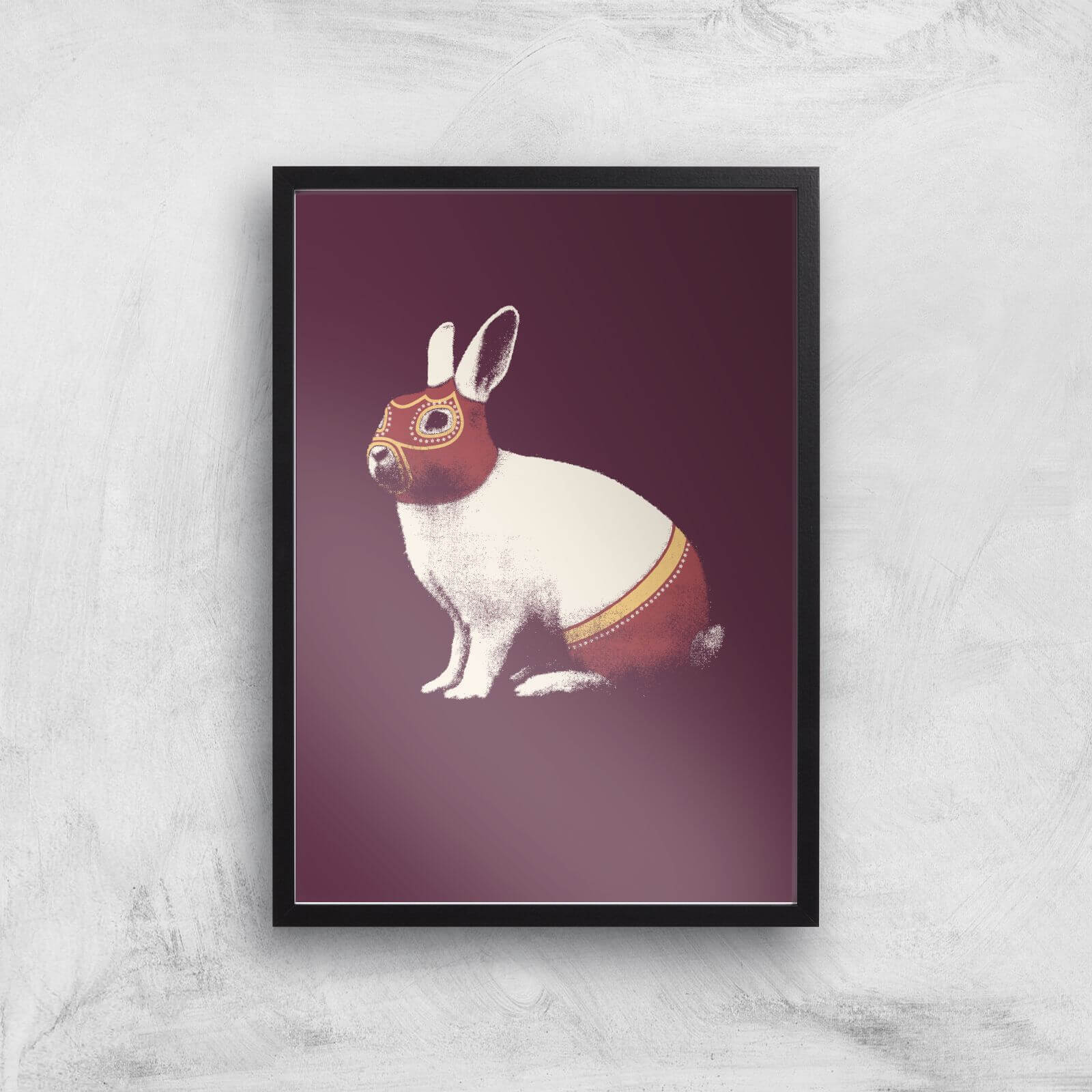 Florent Bodart Lapin Catcheur Art Print - A2 - Black Frame
