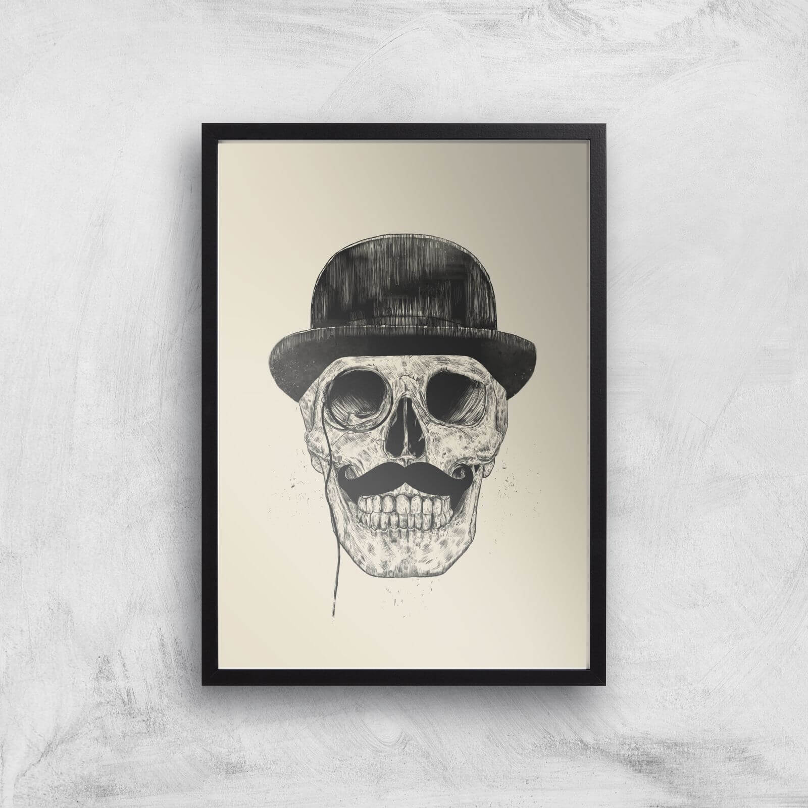 Balazs Solti Monocle Skull Art Print - A2 - Black Frame