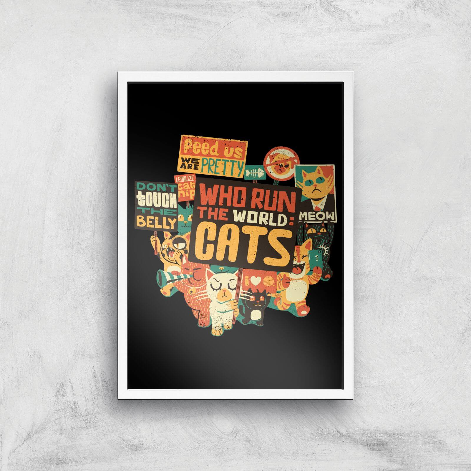 Tobias Fonseca Who Run The World? Cats. Art Print - A2 - White Frame