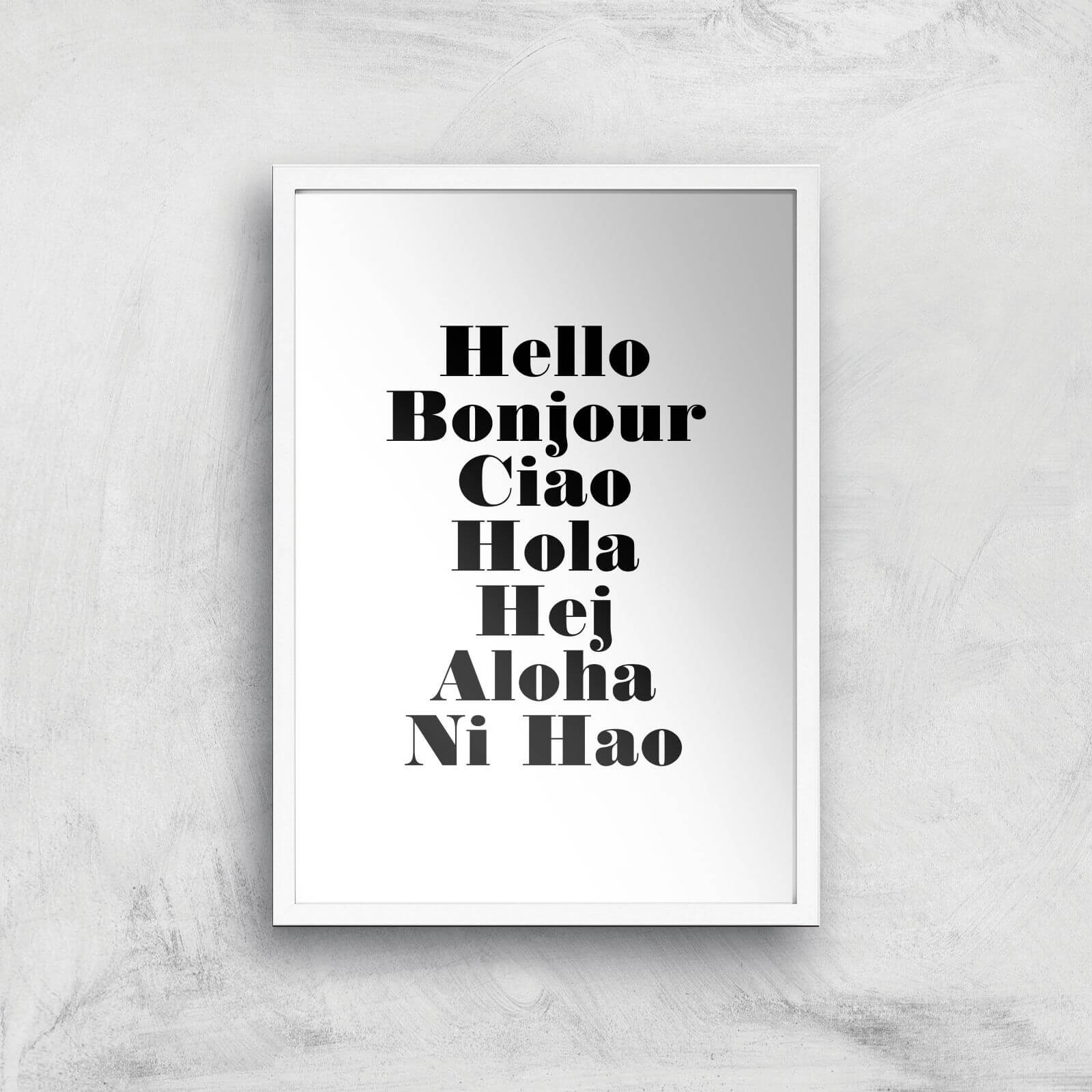 PlanetA444 Hello Art Print - A2 - White Frame