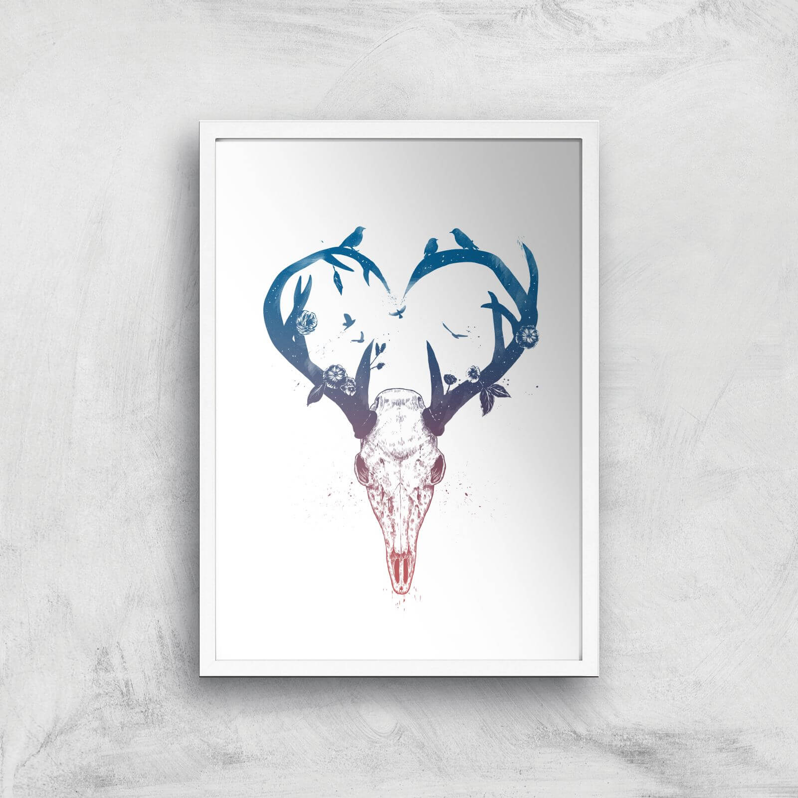 Balazs Solti Antlers Art Print - A2 - White Frame