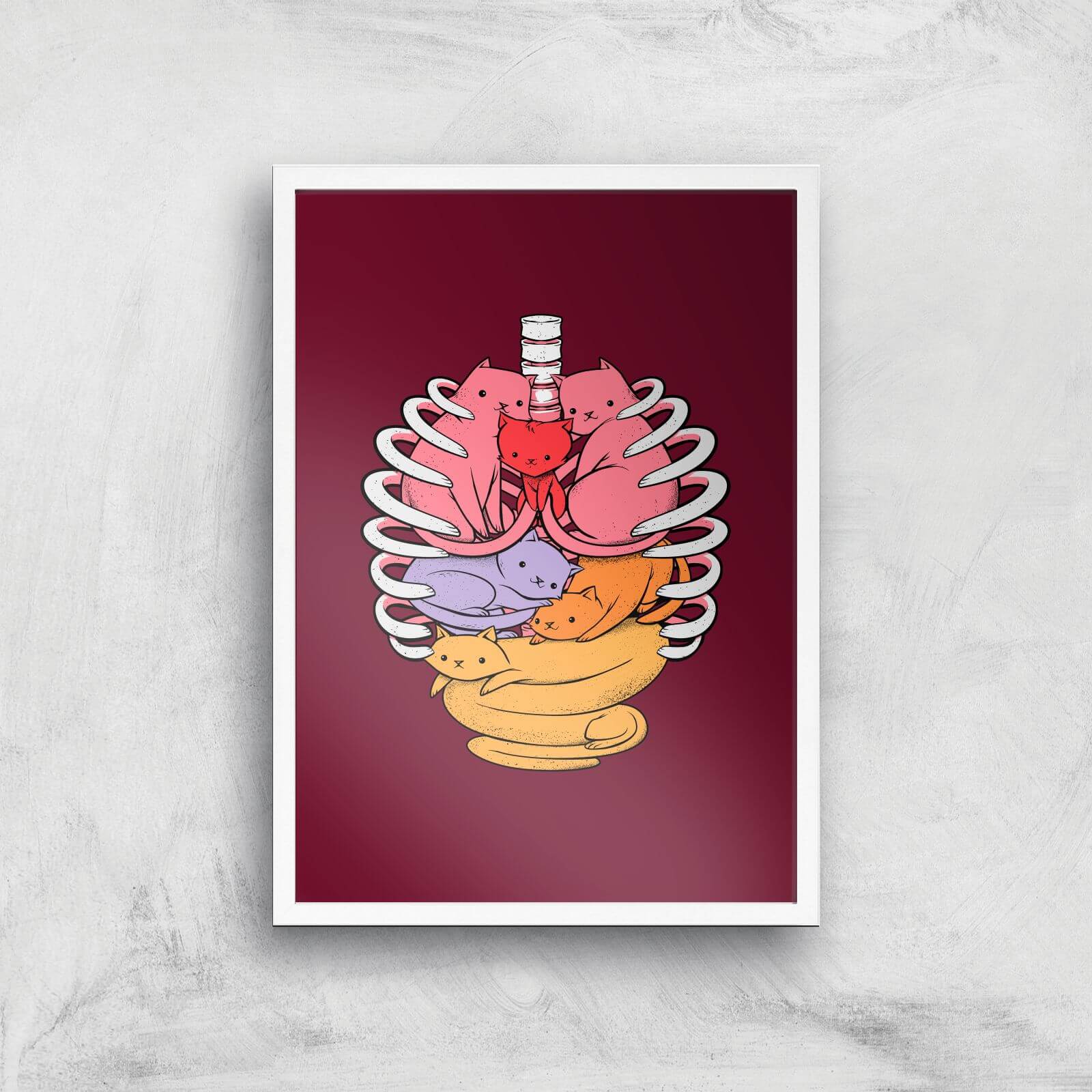 Tobias Fonseca Anotomicat Art Print - A2 - White Frame