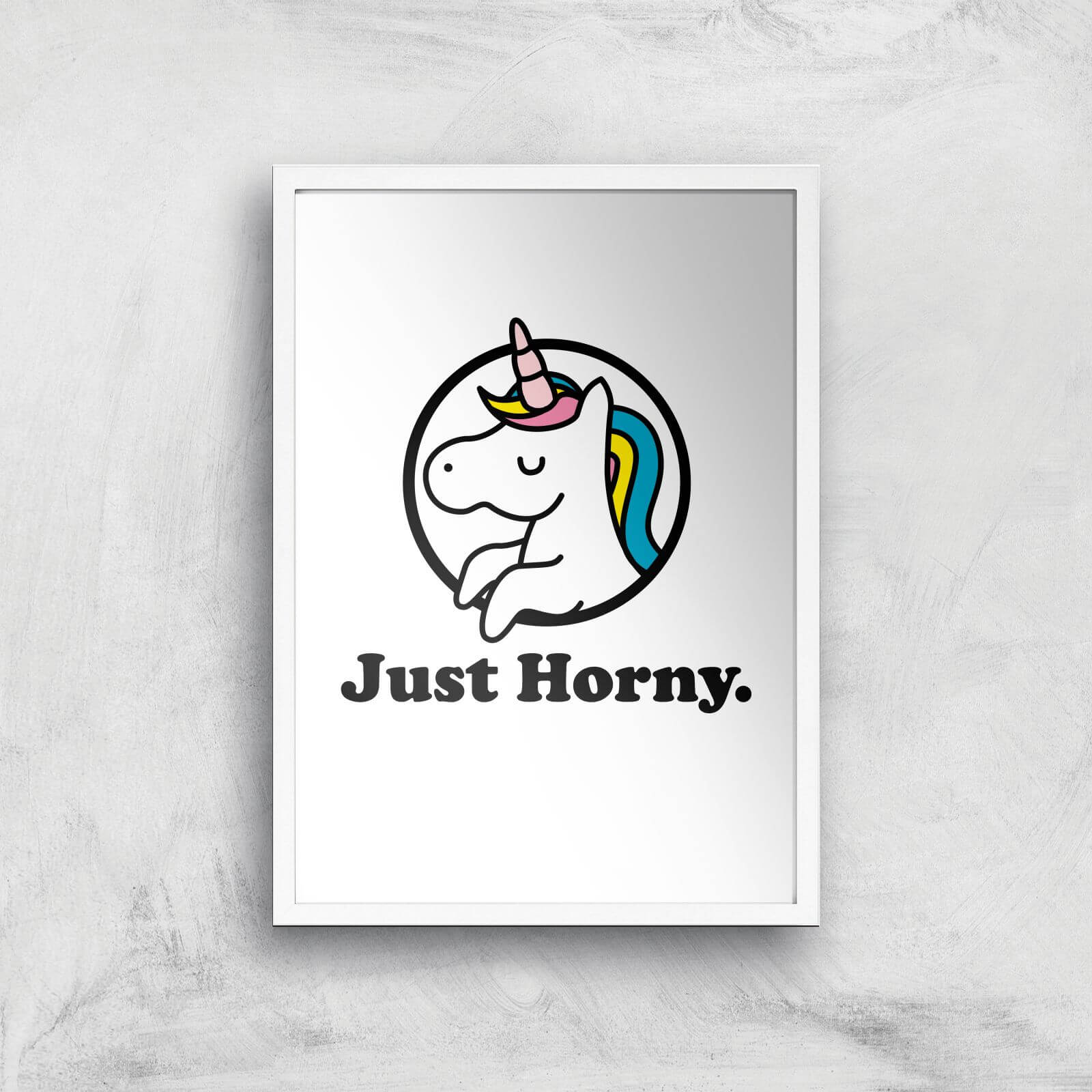 Just Horny Art Print - A2 - White Frame