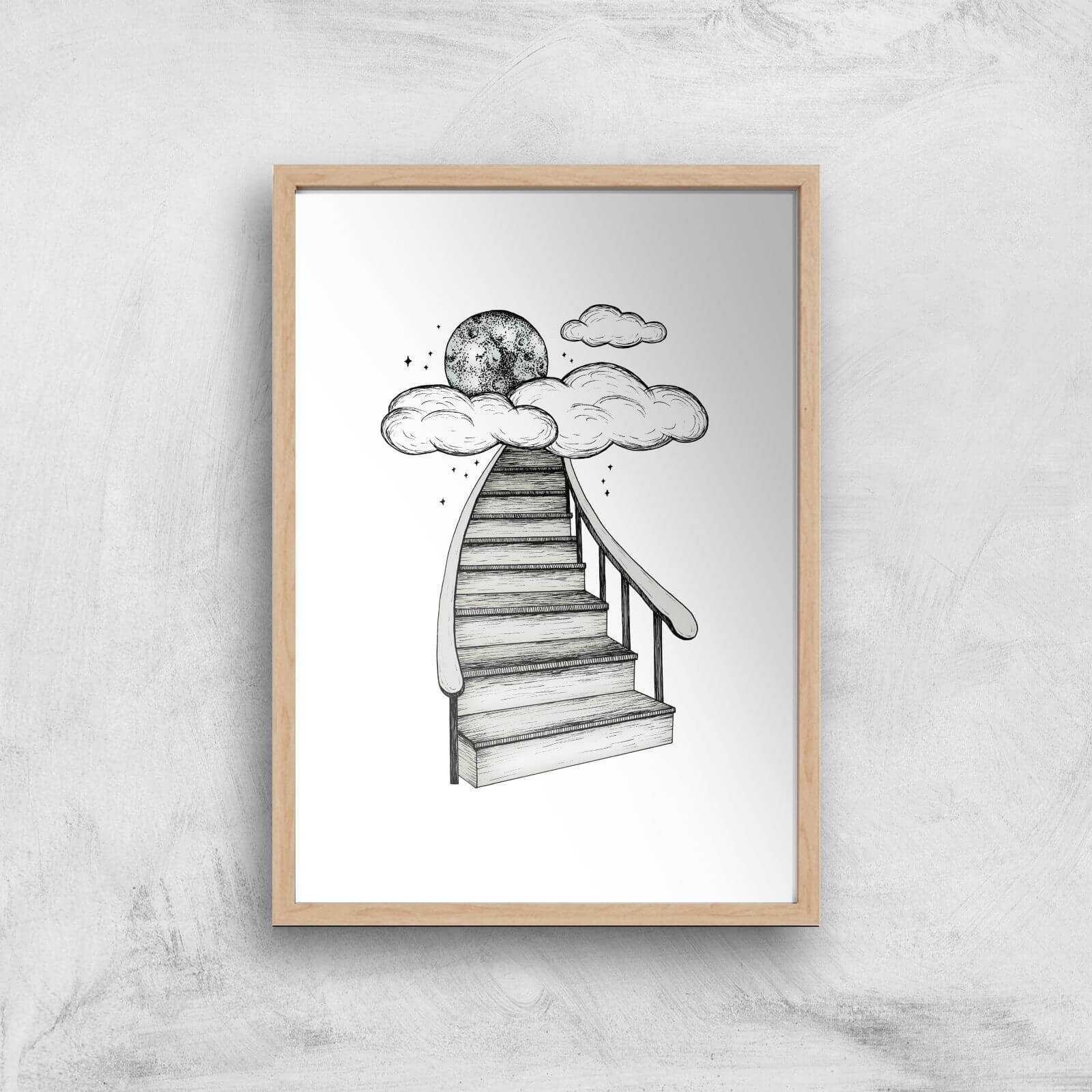 To The Moon And Back Art Print - A2 - Wood Frame