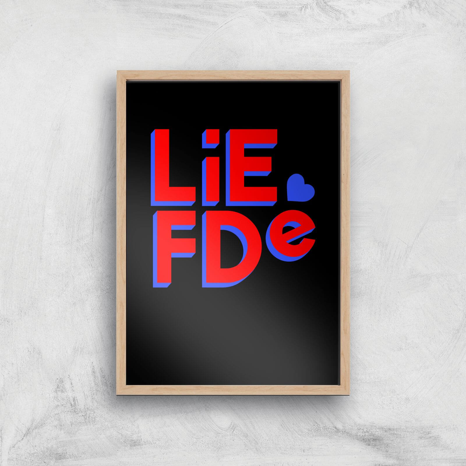 Liefde Block Art Print - A2 - Wood Frame
