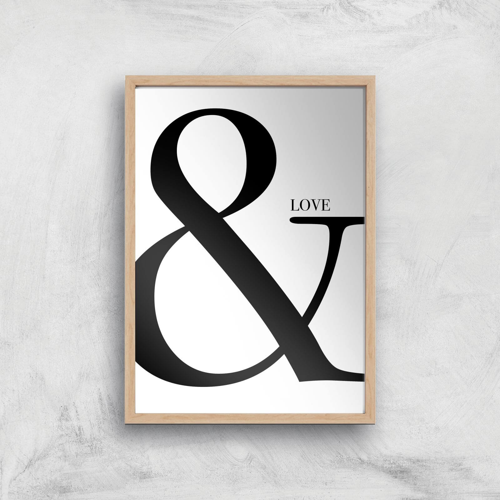 & Love Art Print - A2 - Wood Frame
