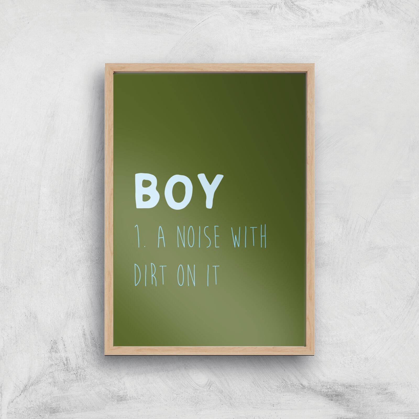 Boy Definition Art Print - A2 - Wood Frame