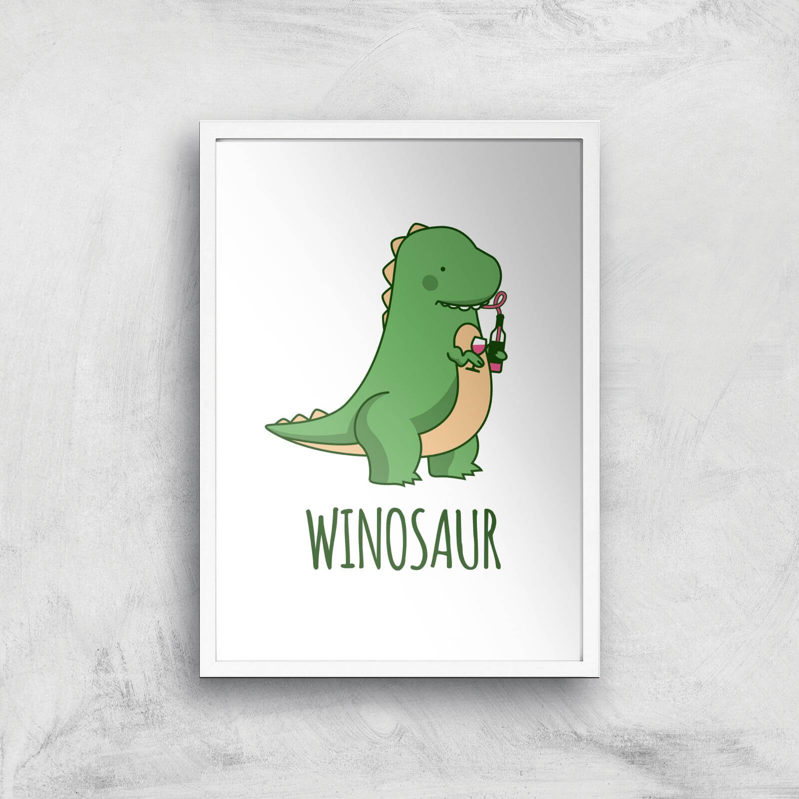 Winosaur Art Print - A2 - Wood Frame