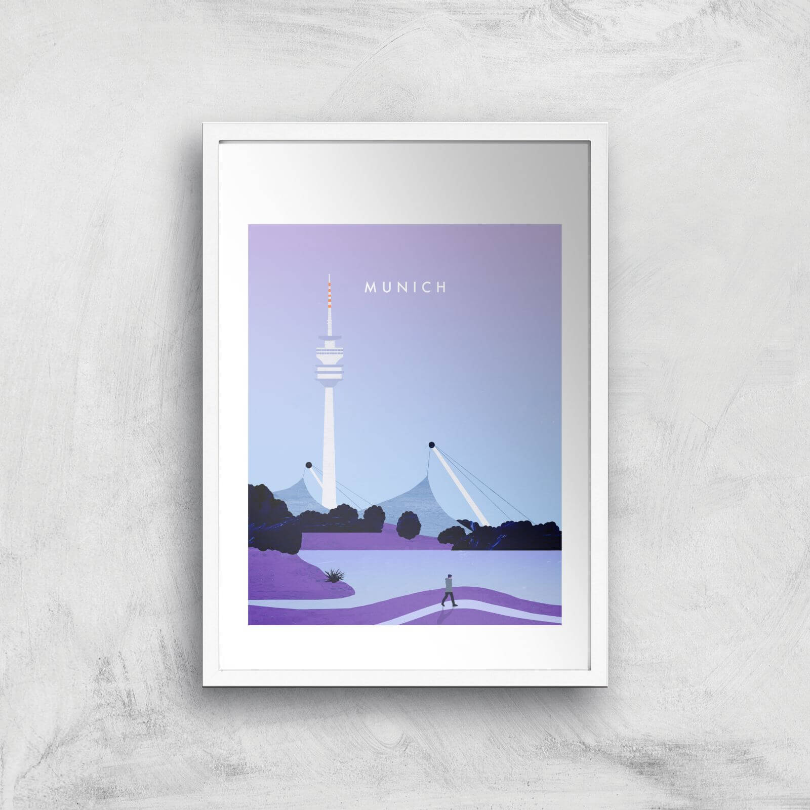 Munich Art Print - A2 - White Frame