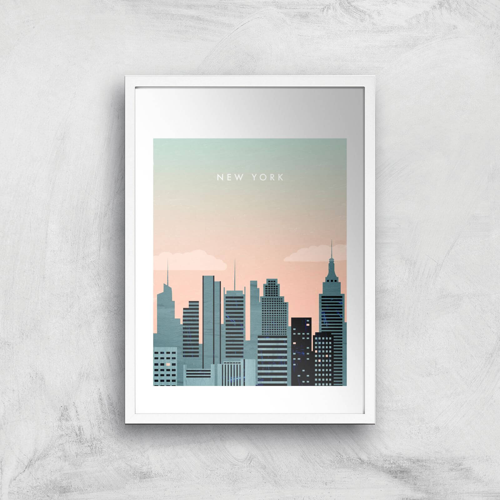 New York Art Print - A2 - White Frame