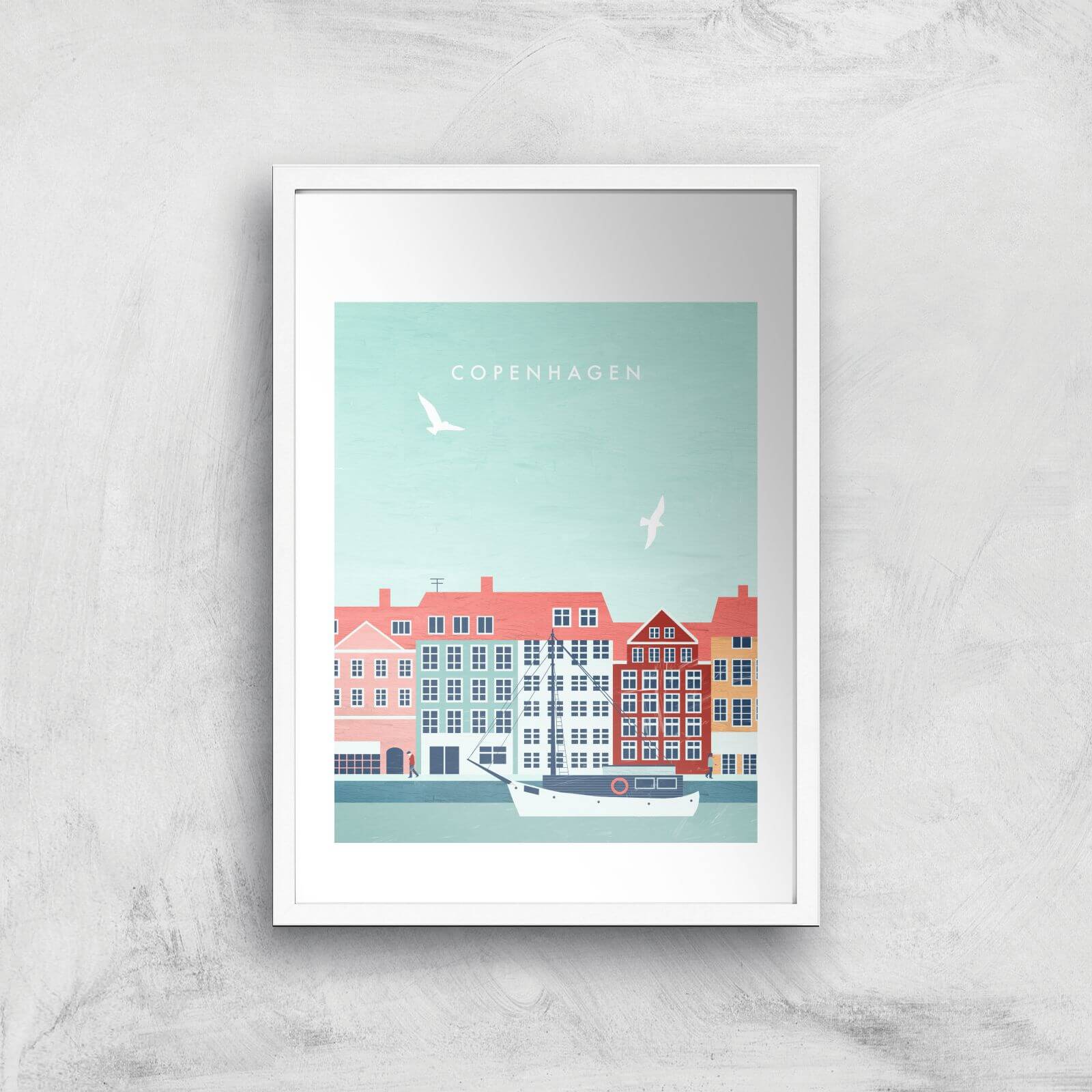 Copenhagen Art Print - A2 - White Frame
