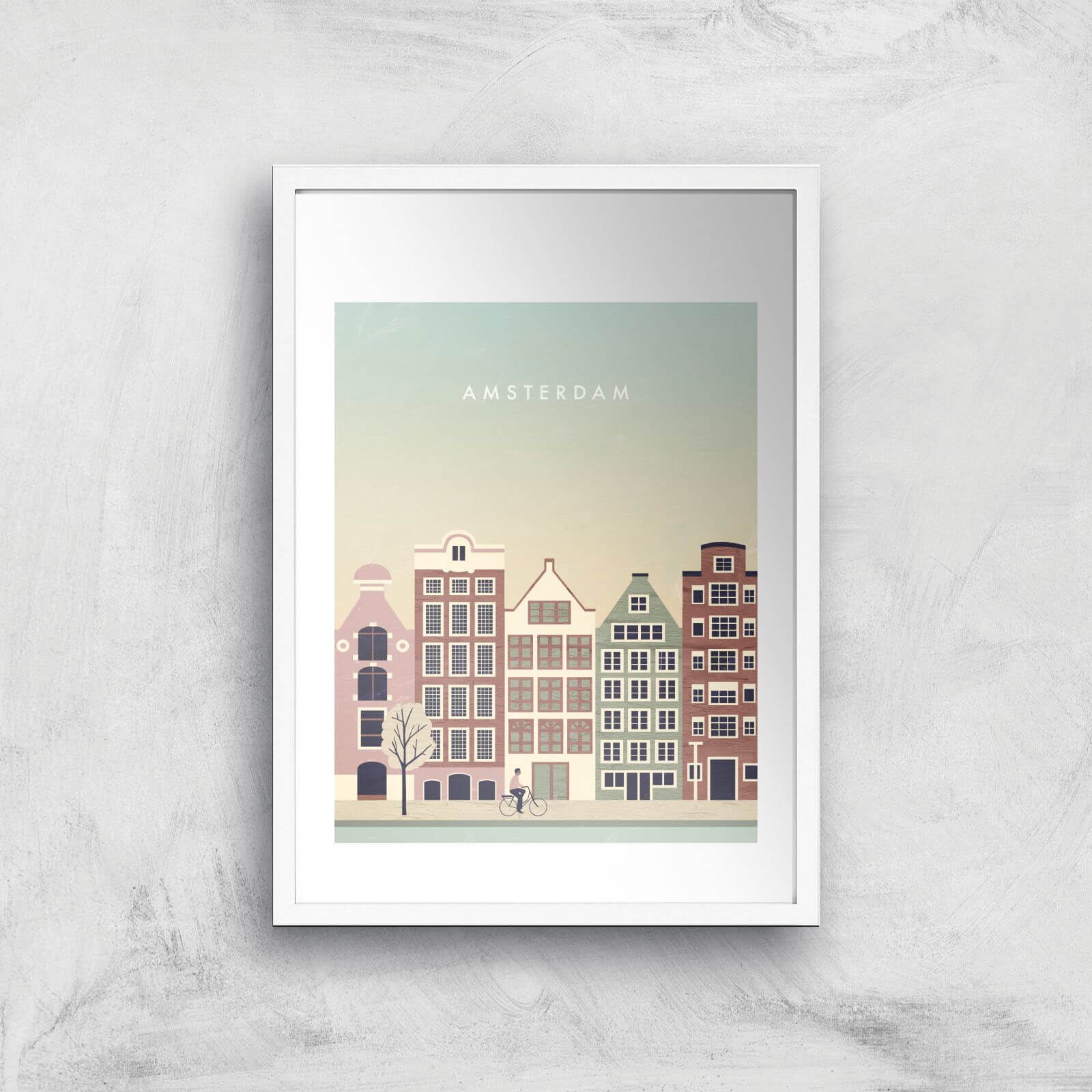 Amsterdam Art Print - A2 - White Frame