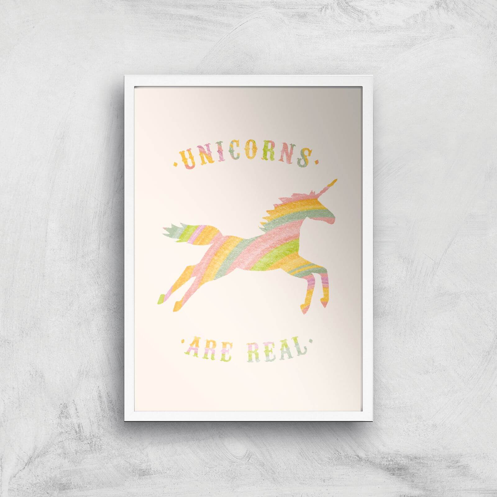 Florent Bodart Unicorns Are Real Art Print - A2 - White Frame