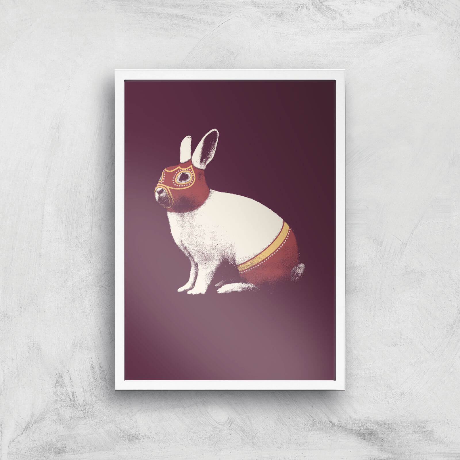 Florent Bodart Lapin Catcheur Art Print - A2 - White Frame