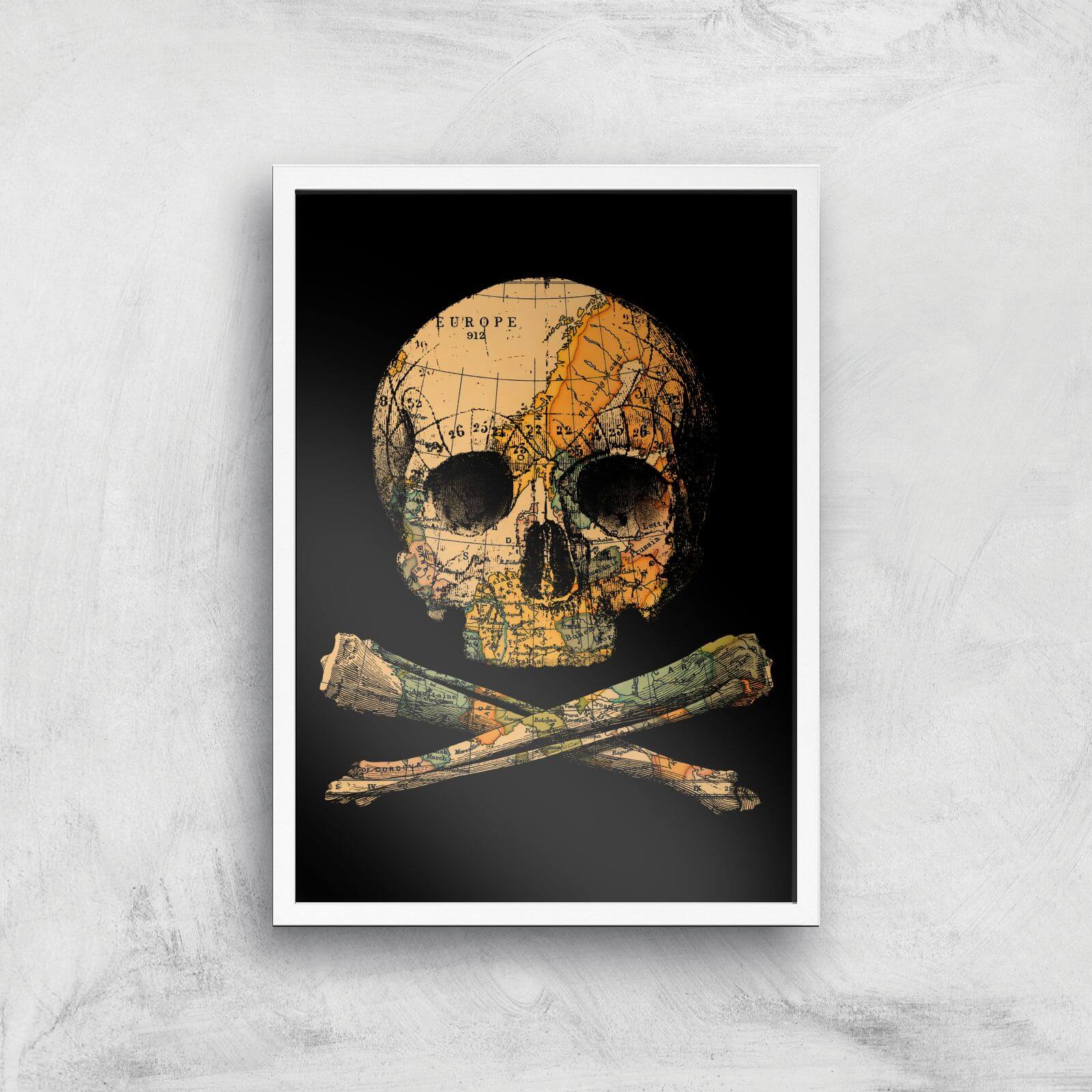 Tobias Fonseca Treasure Map Art Print - A2 - White Frame
