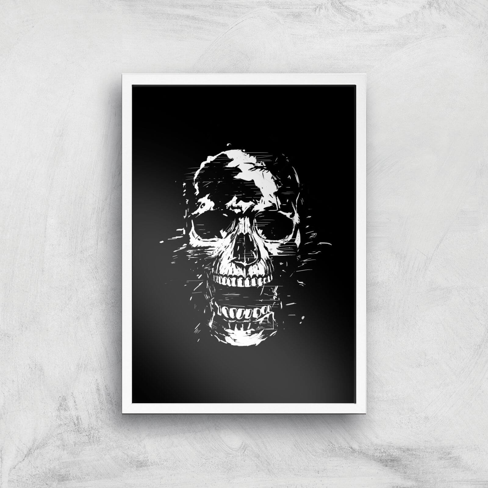 Balazs Solti Skull Art Print - A2 - White Frame