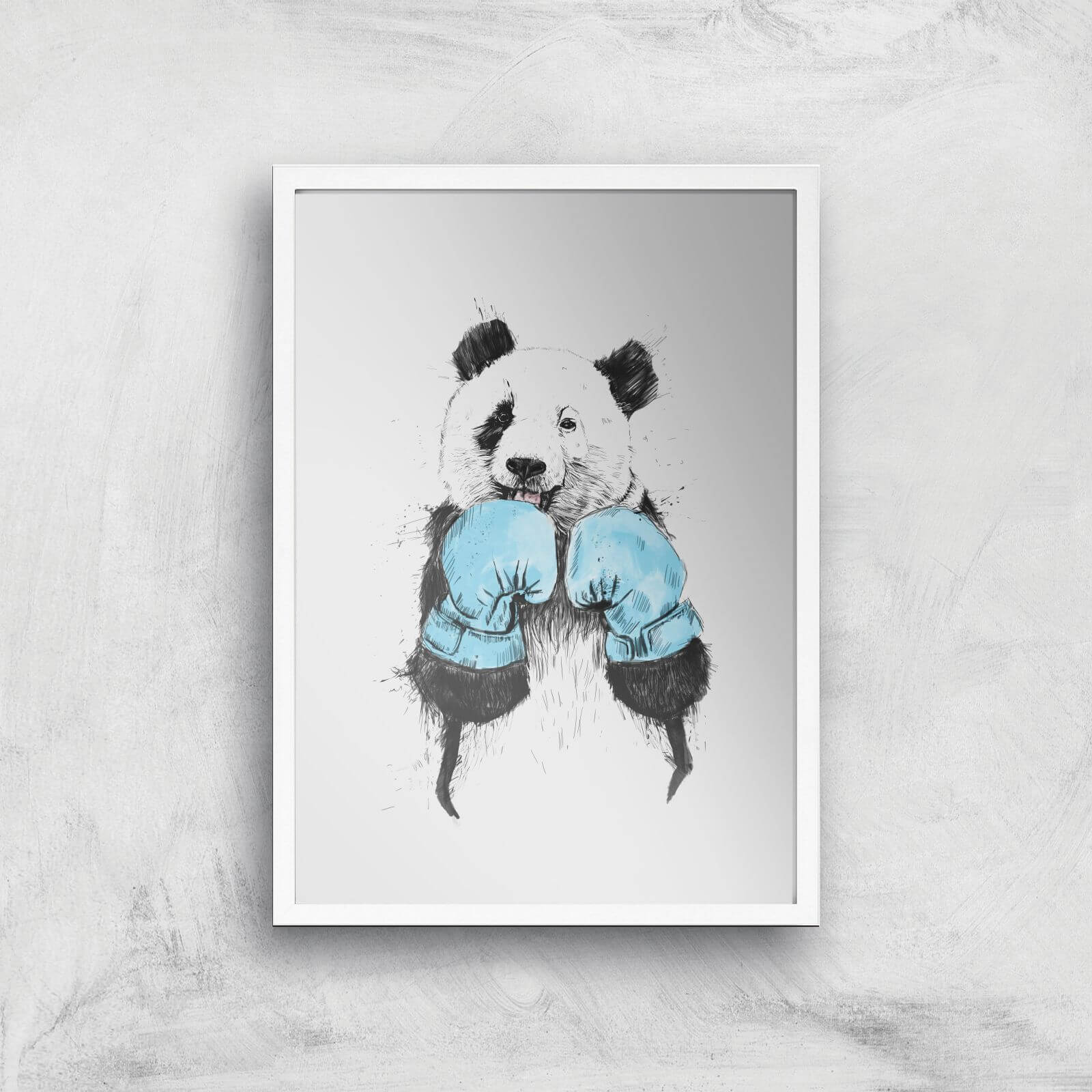 Balazs Solti Boxing Panda Art Print - A2 - White Frame