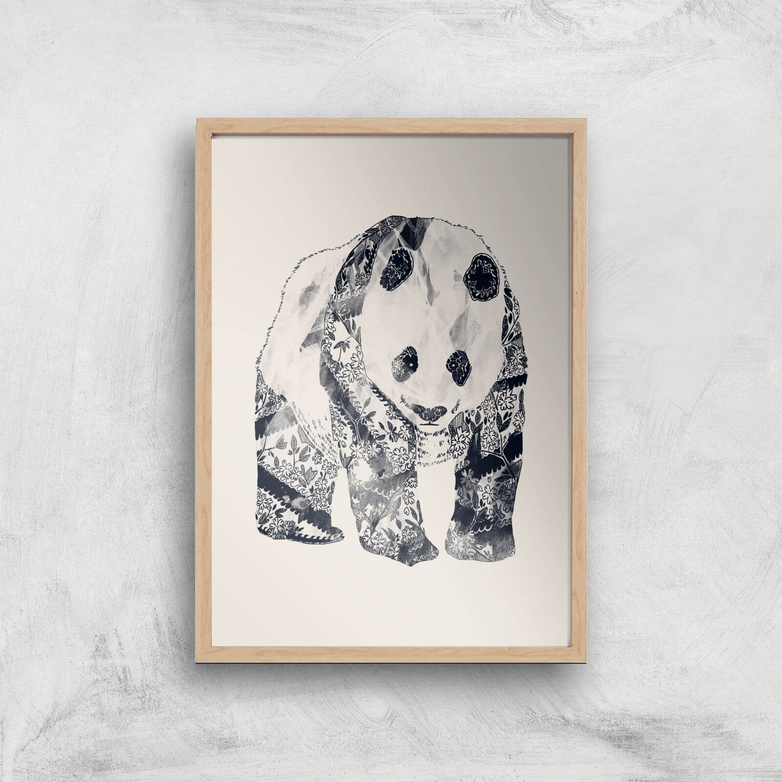 Tobias Fonseca Tattooed Panda Art Print - A2 - Wood Frame