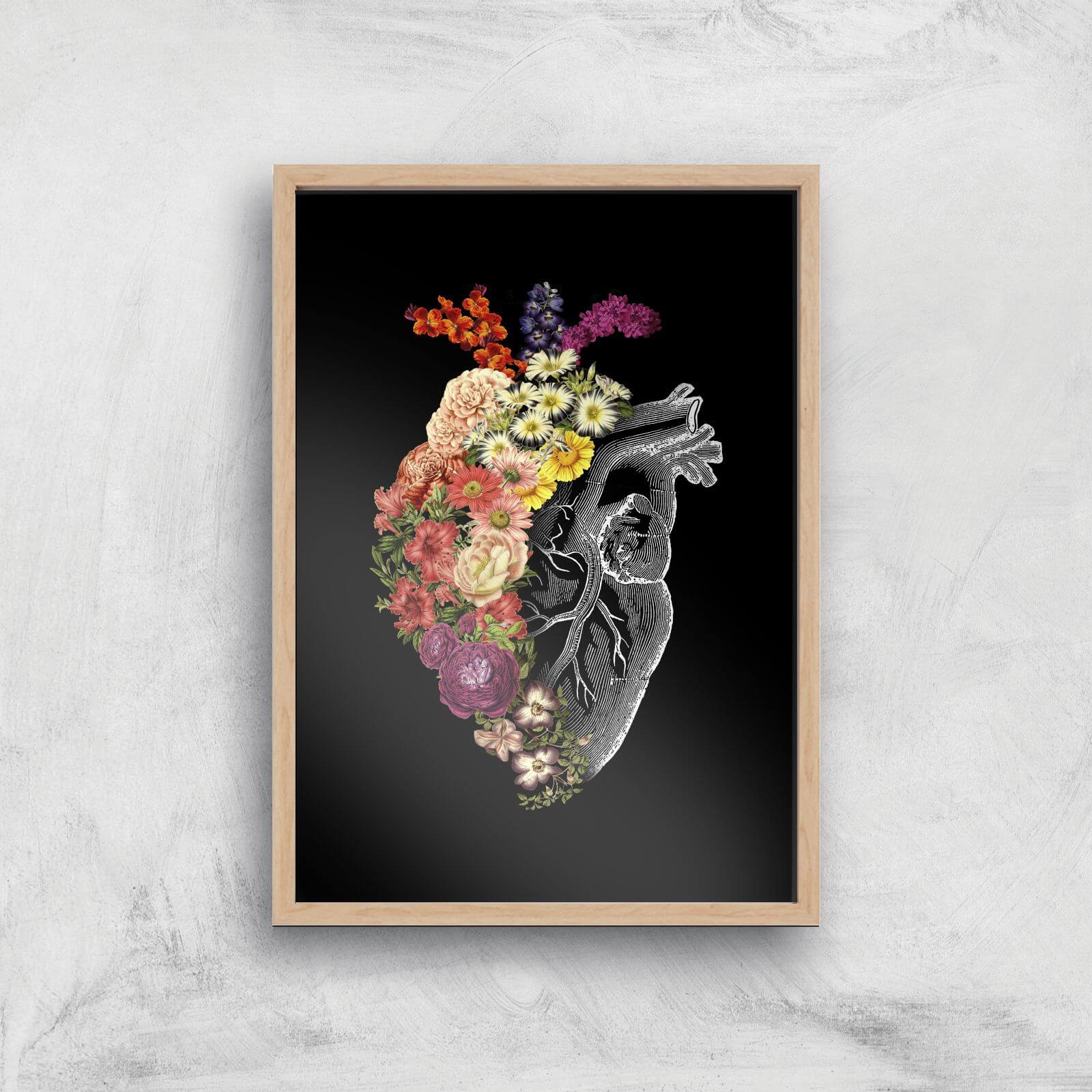 Tobias Fonseca Flower Heart Spring Art Print - A2 - Wood Frame