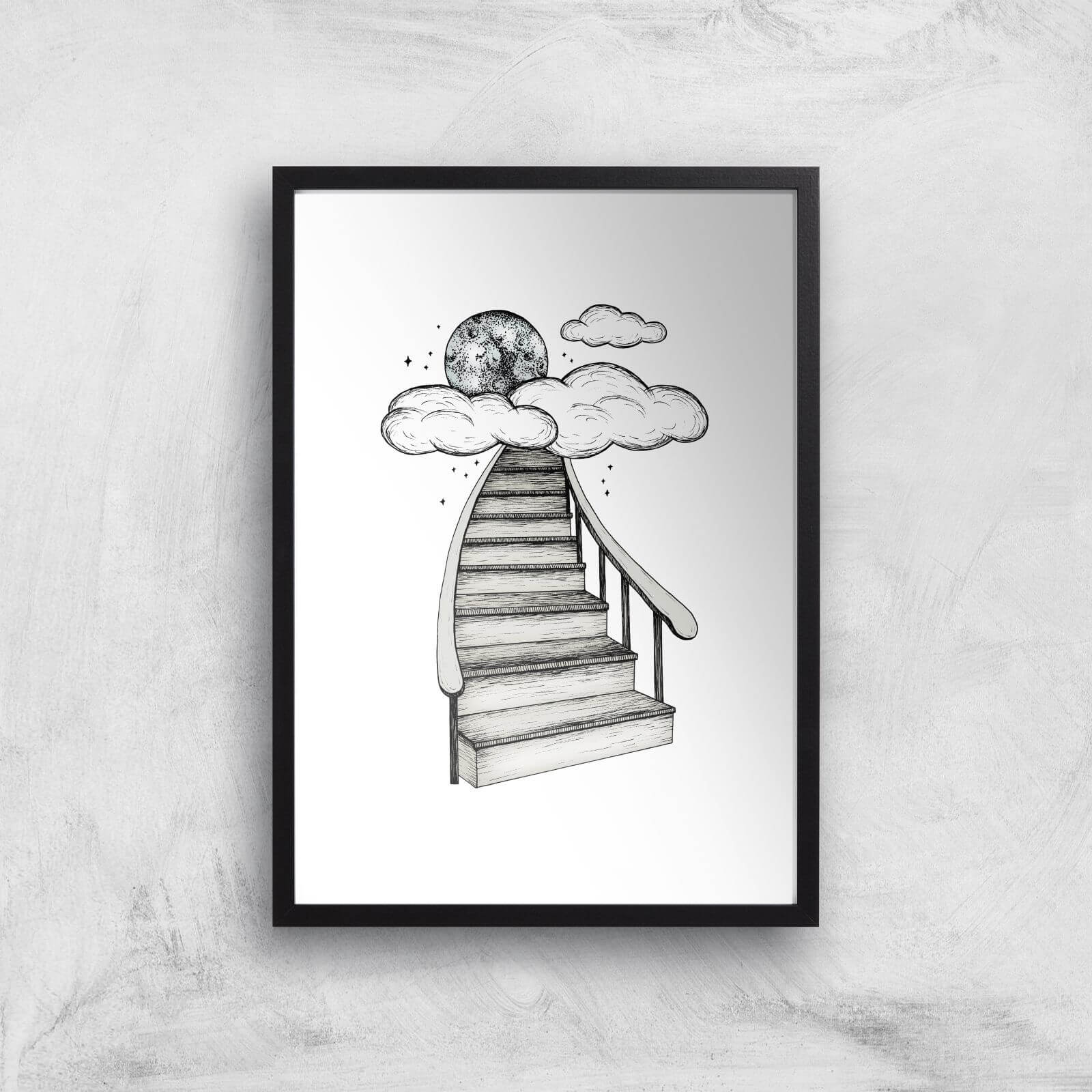 To The Moon And Back Art Print - A3 - Black Frame