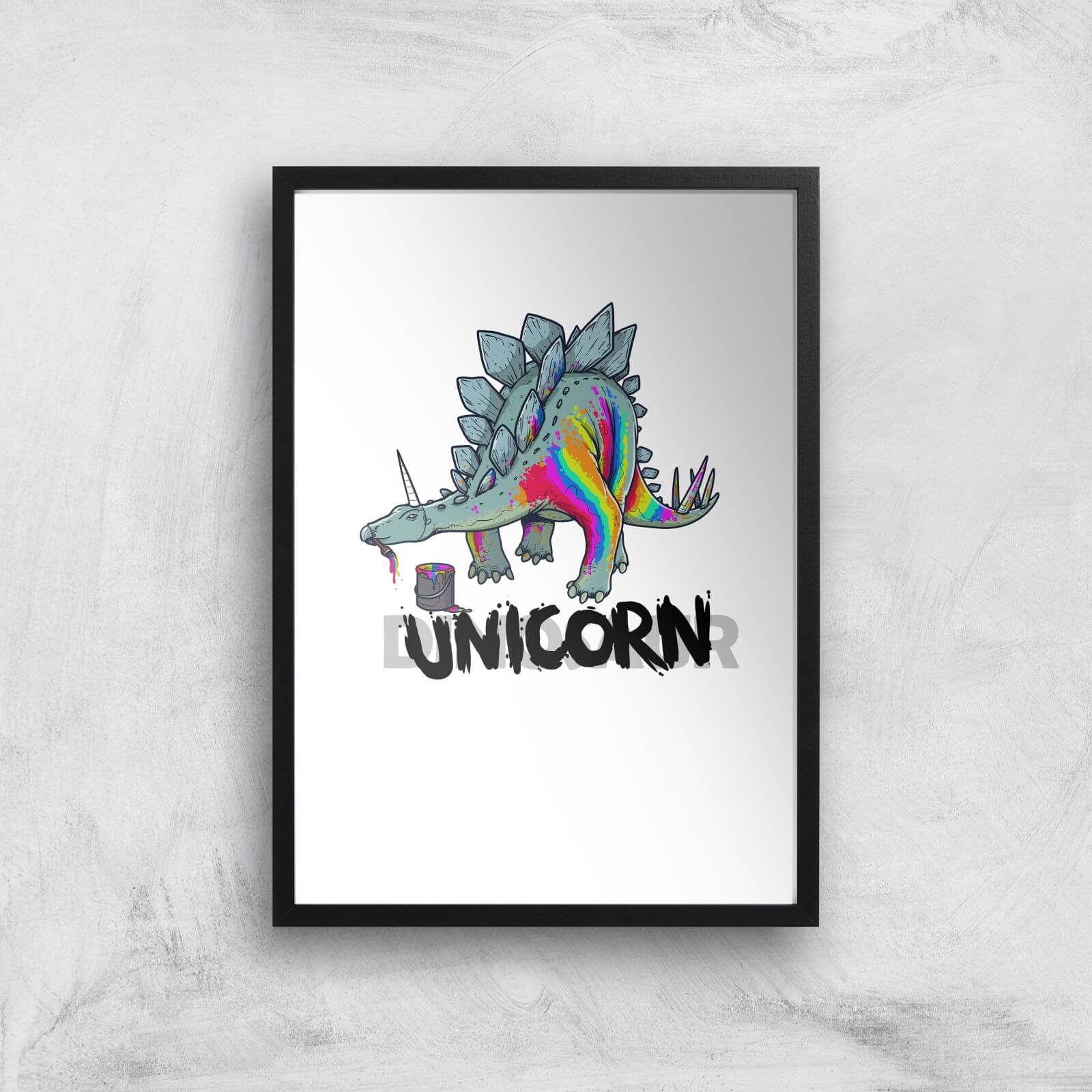 DinoUnicorn Art Print - A3 - Black Frame