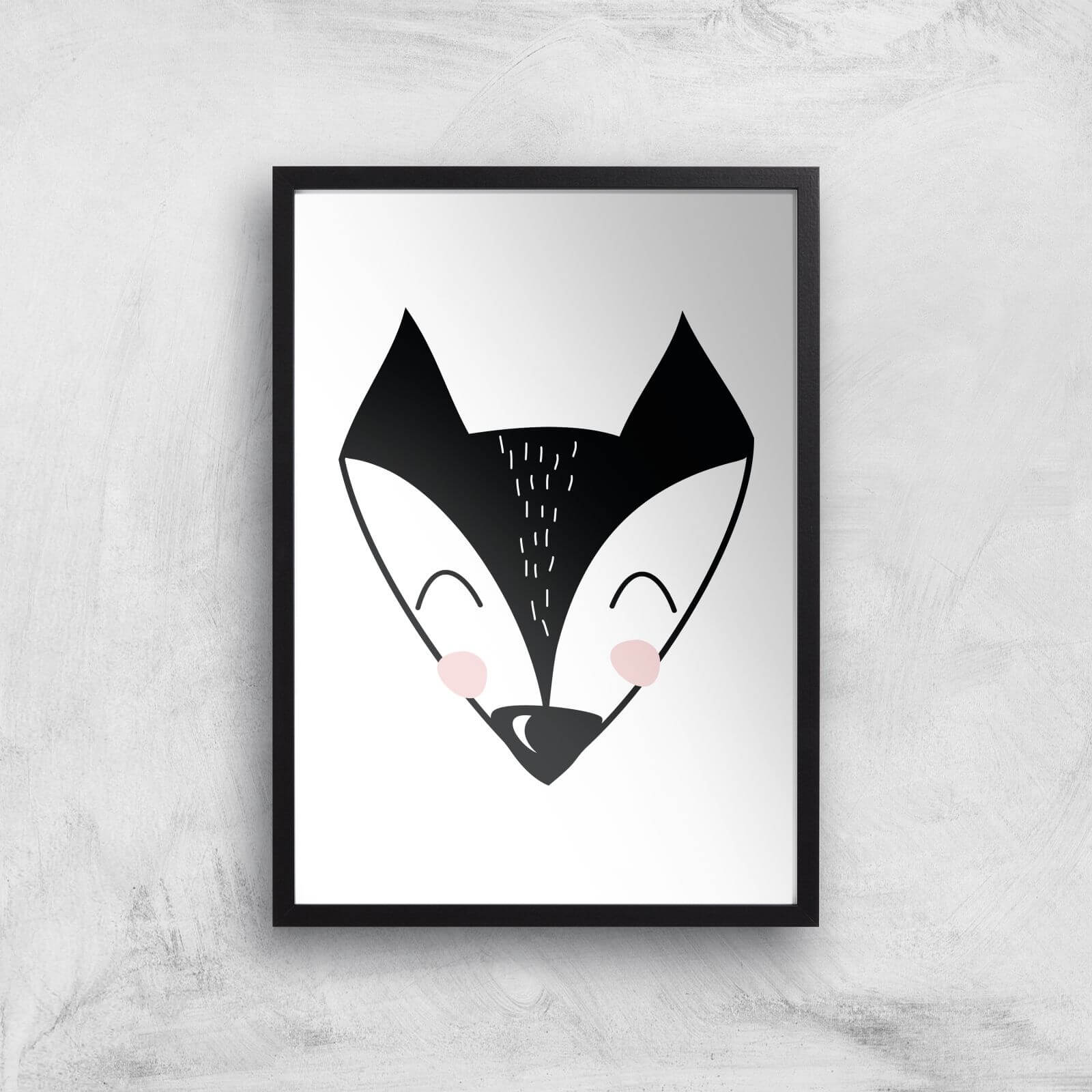 Fox Art Print - A3 - Black Frame