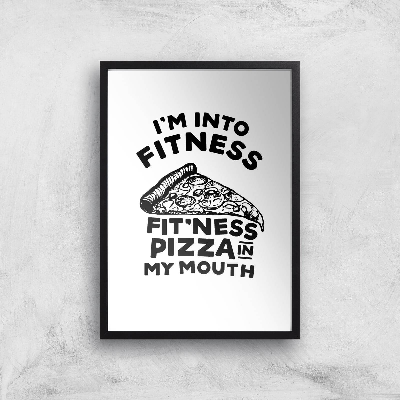 Fitness Pizza Art Print - A3 - Black Frame