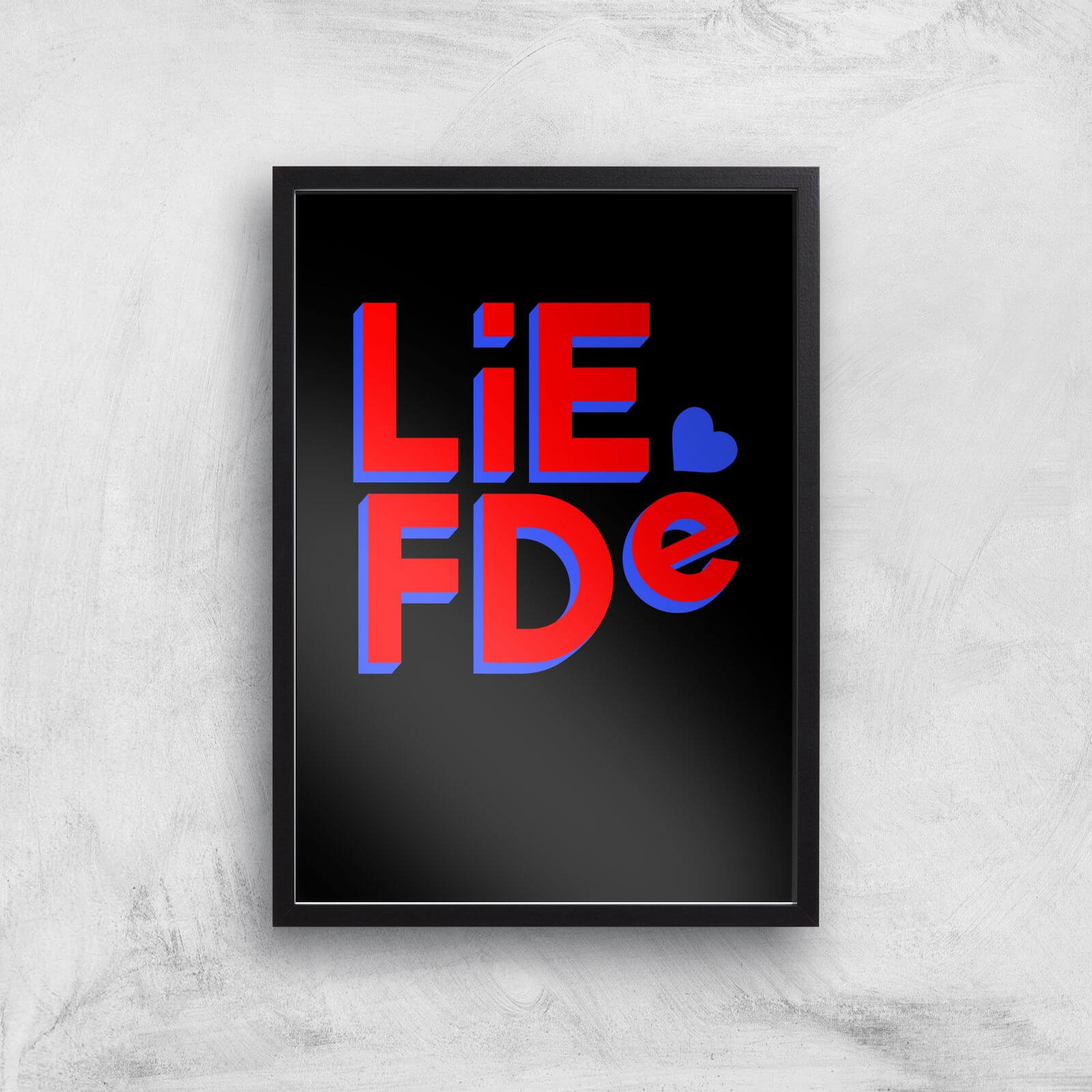 Liefde Block Art Print - A3 - Black Frame