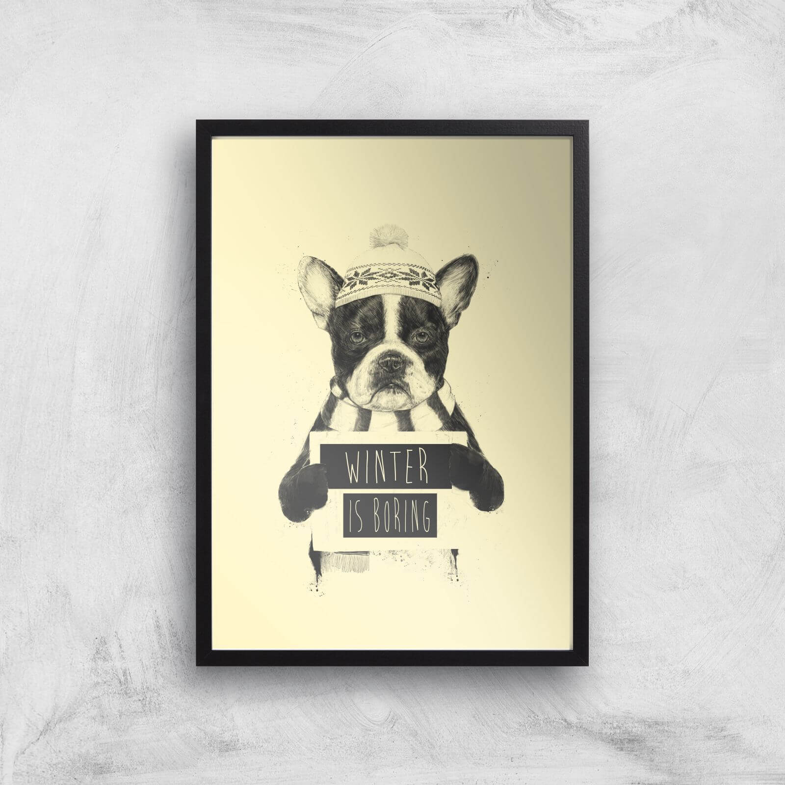 Winter Is Boring Art Print - A3 - Black Frame