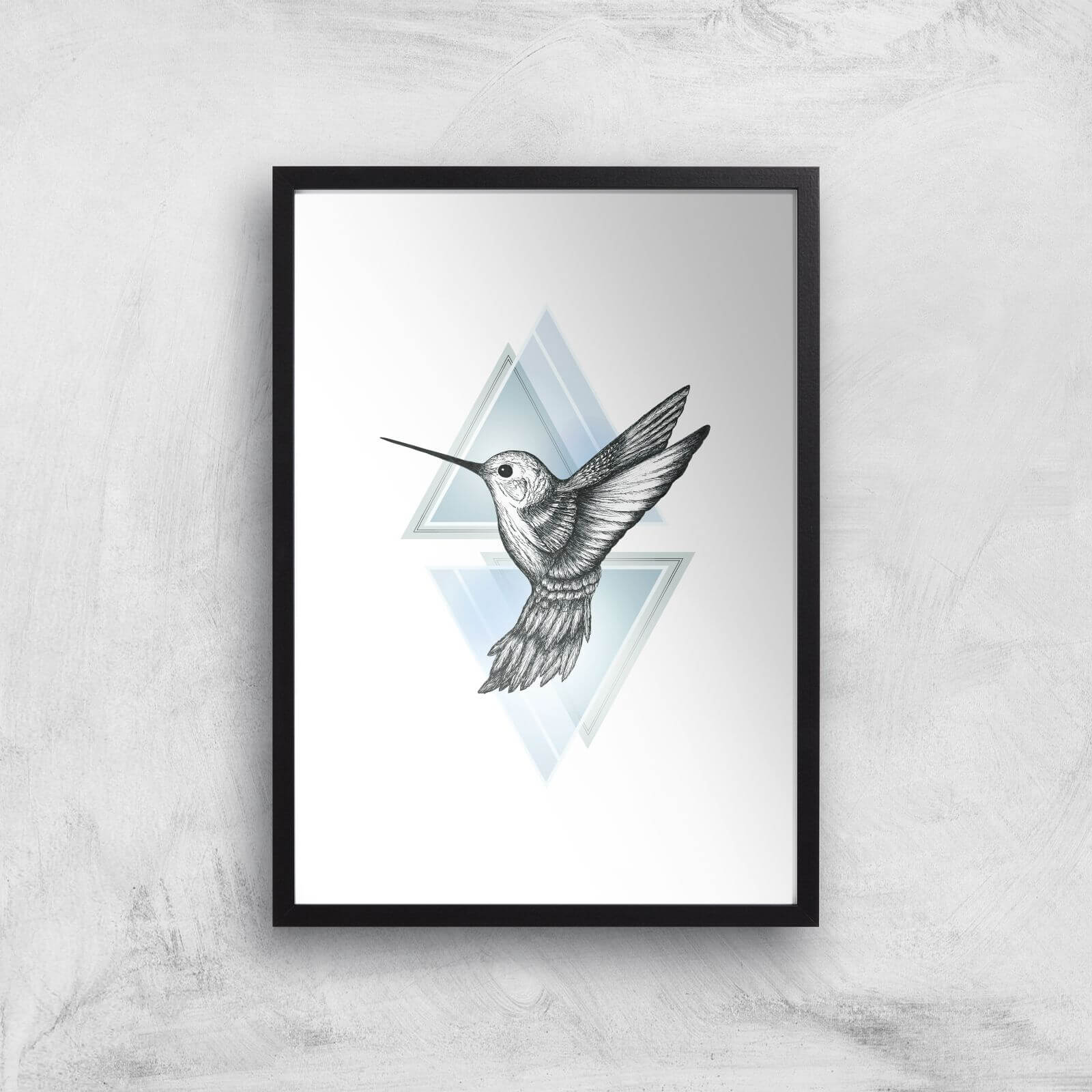 Hummingbird Art Print - A3 - Black Frame