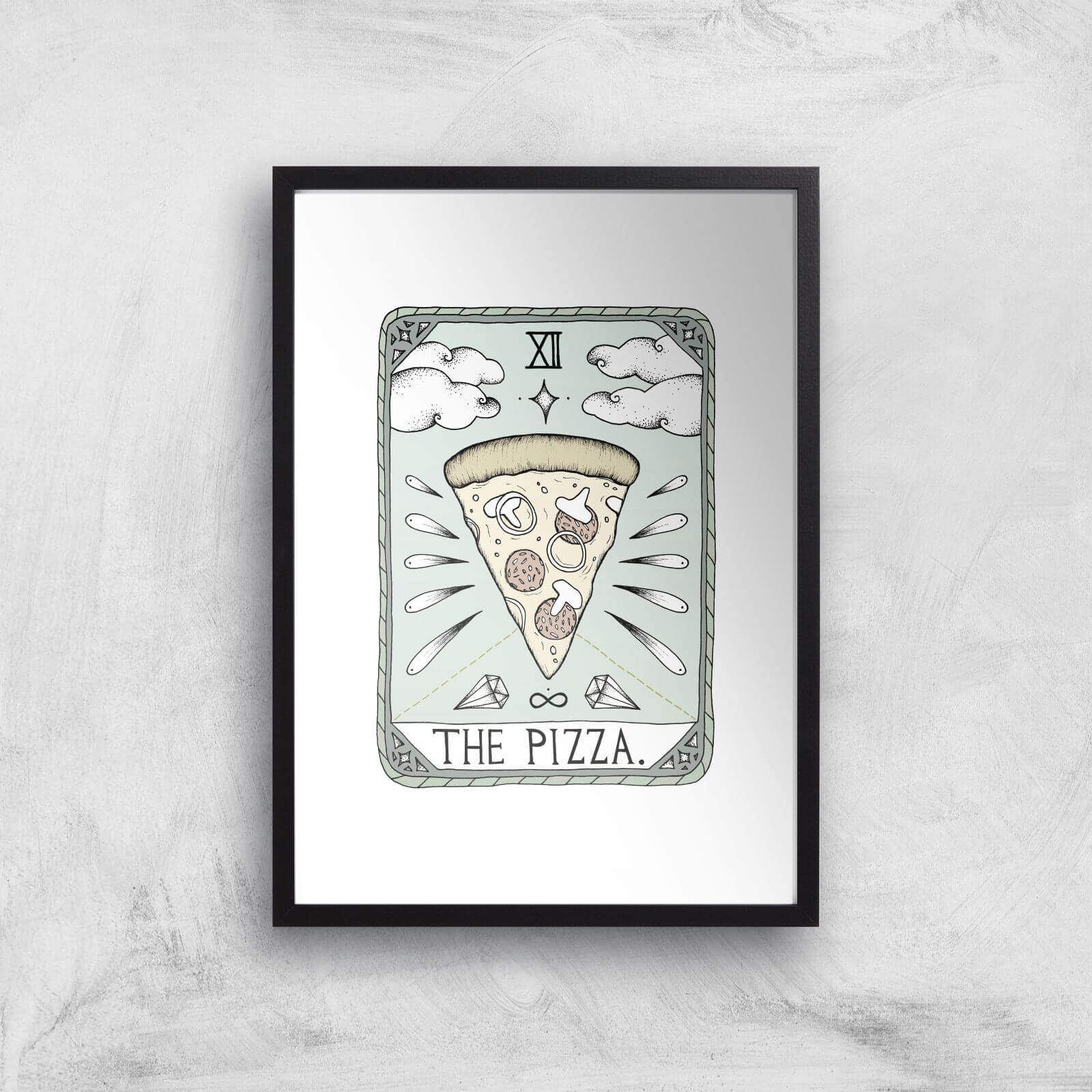 The Pizza Art Print - A3 - Black Frame