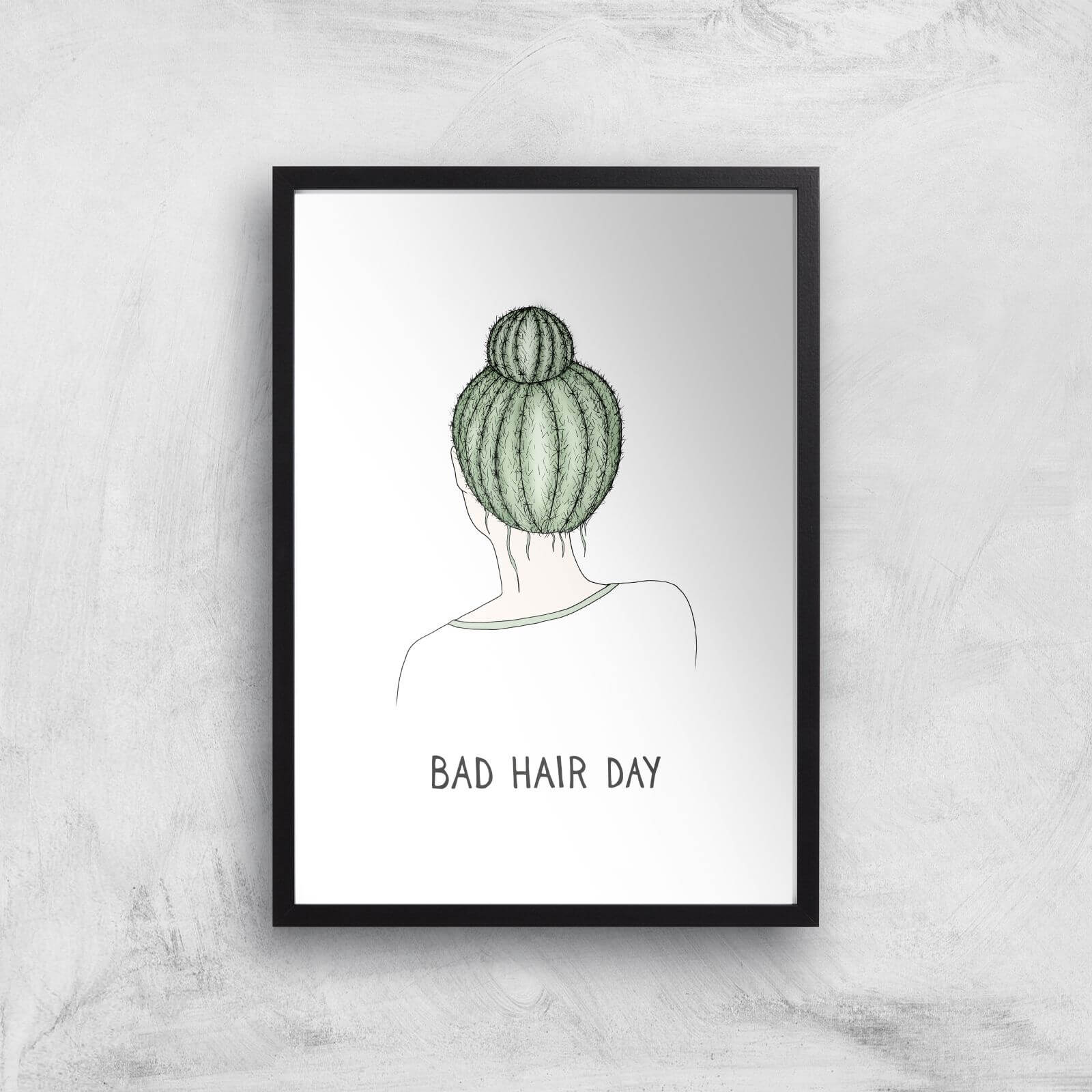 Bad Hair Day Art Print - A3 - Black Frame