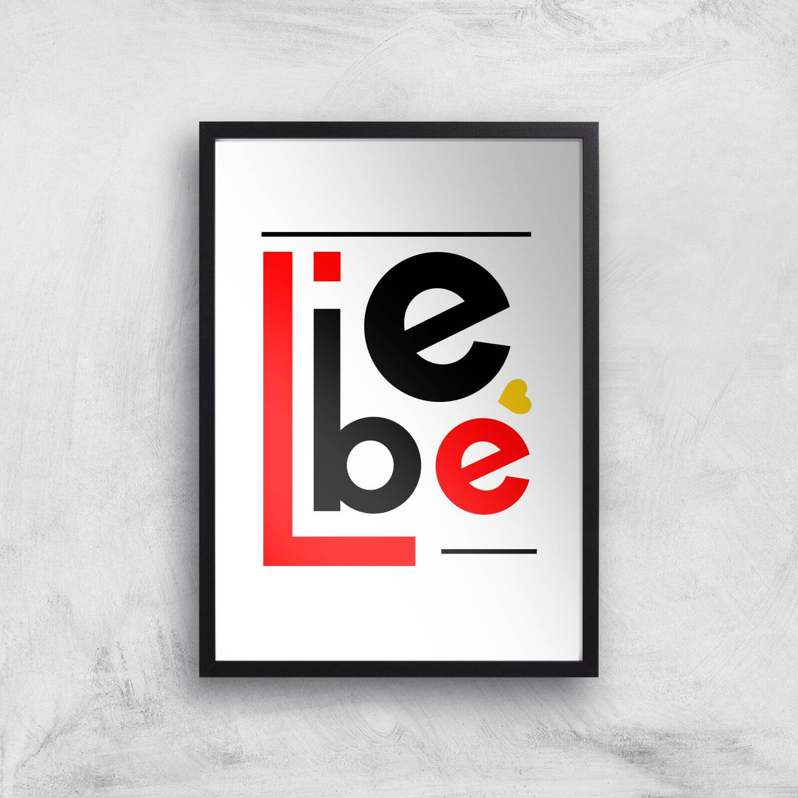 Liebe Block Art Print - A3 - Black Frame