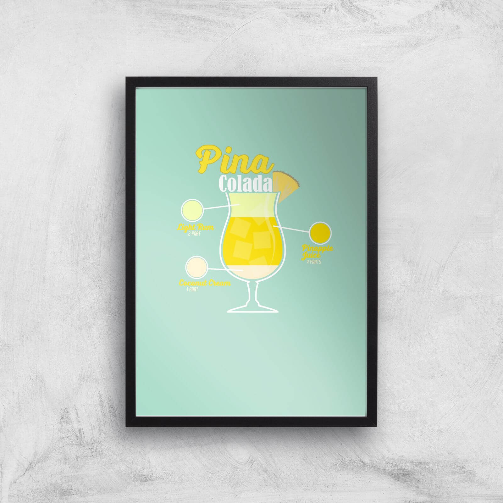 Infographic Pinacolada Art Print - A3 - Black Frame