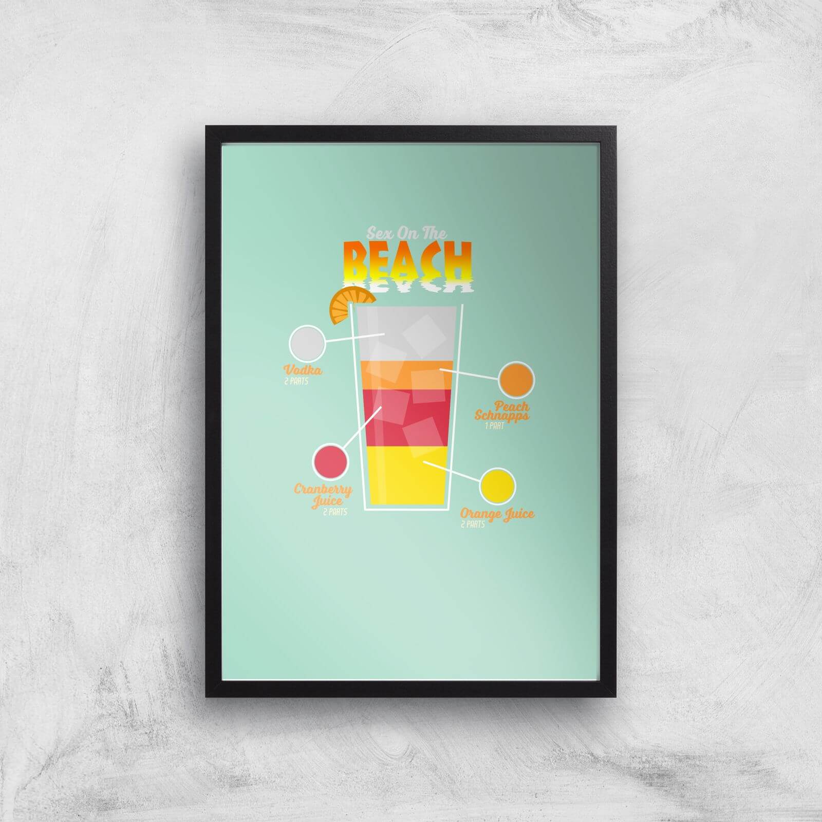 Infographic Sex On The Beach Art Print - A3 - Black Frame