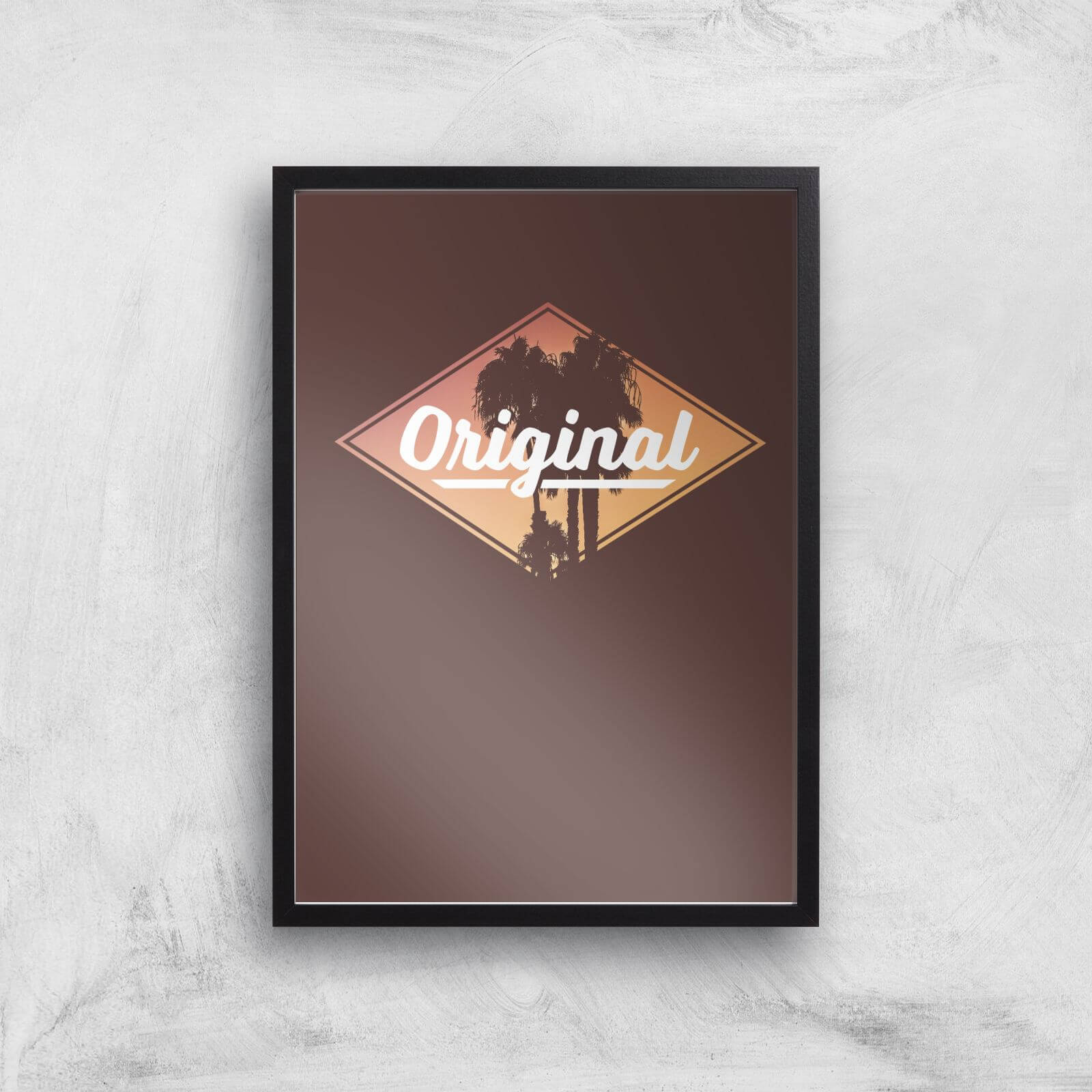 Original Palm Trees Art Print - A3 - Black Frame