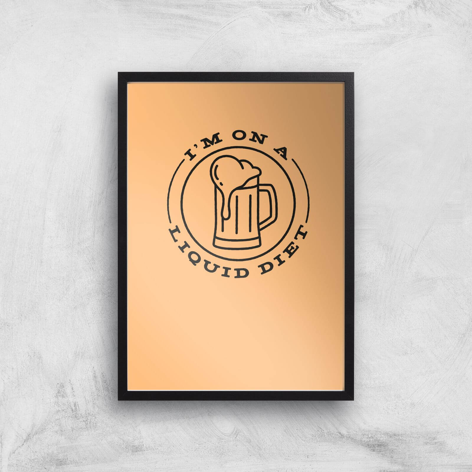Liquid Diet Beer Art Print - A3 - Black Frame