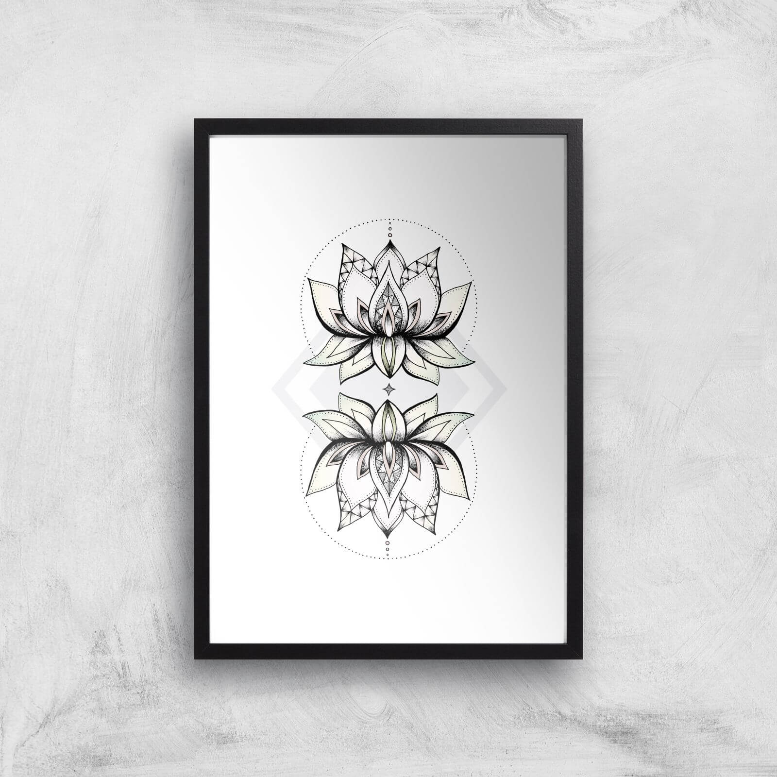Lotus Art Print - A3 - Black Frame