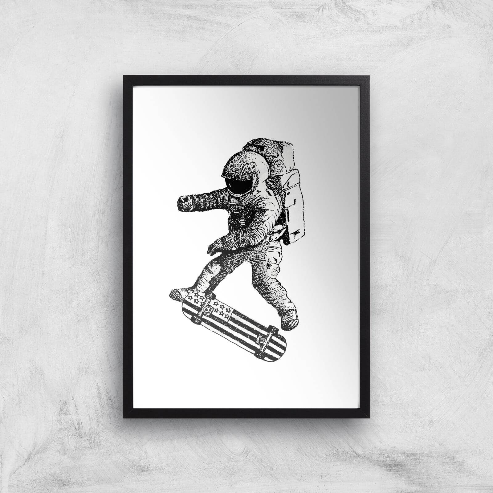 Kickflip In Space Art Print - A3 - Black Frame