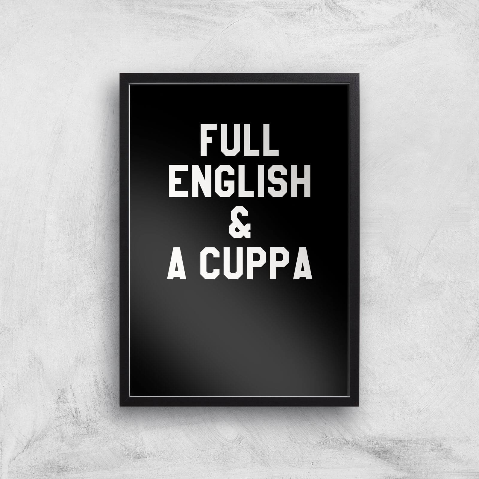 Full English And A Cuppa Art Print - A3 - Black Frame