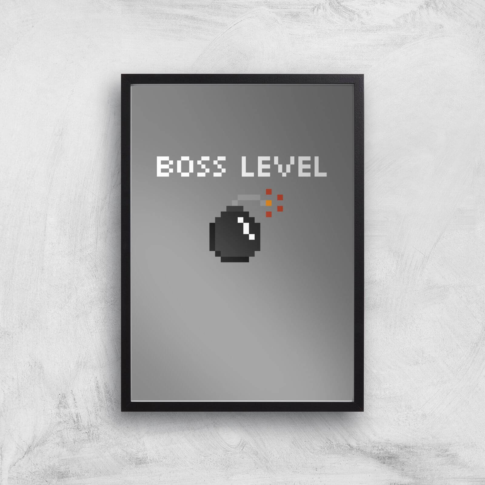 Boss Level Gaming Art Print - A3 - Black Frame
