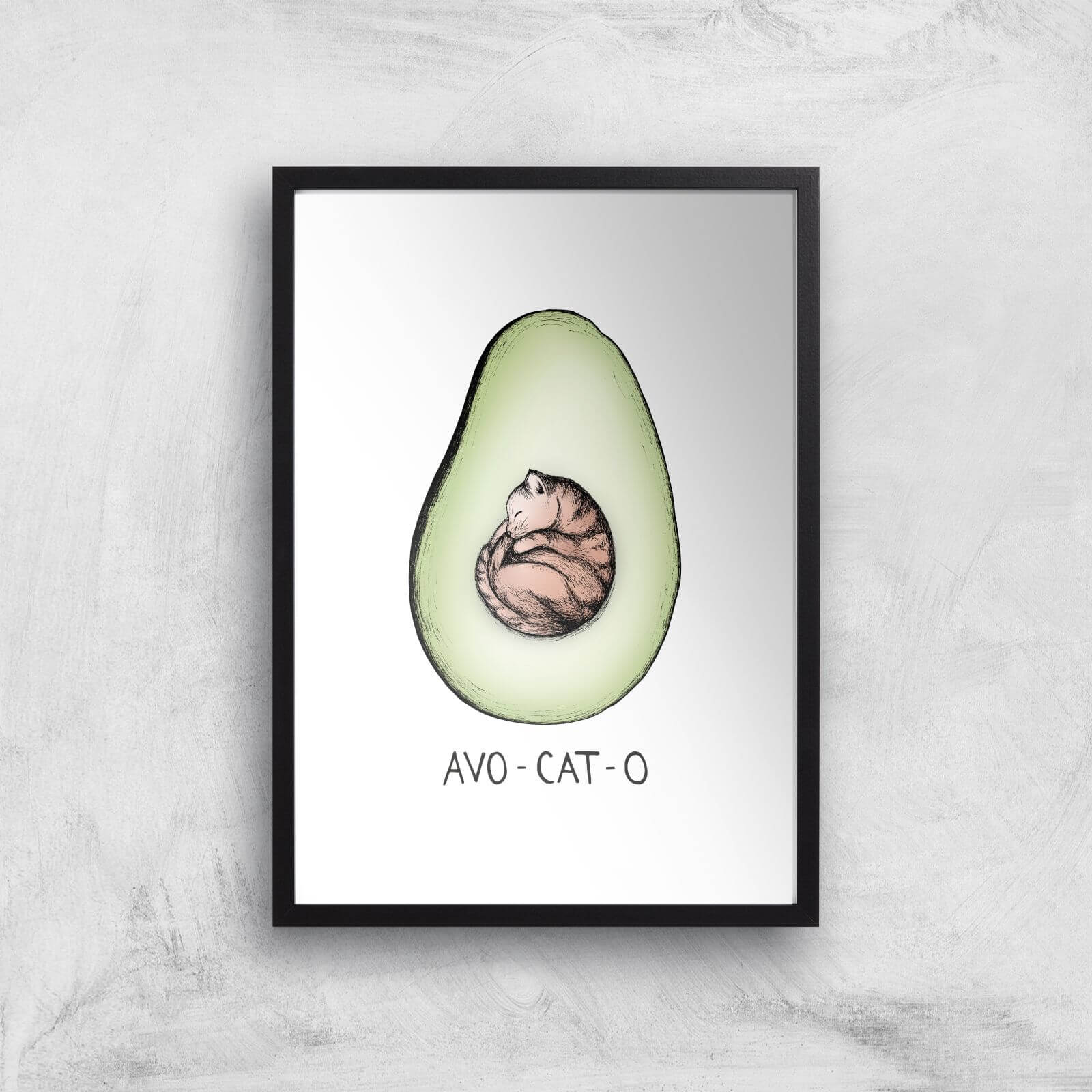 Avo-Cat-O Art Print - A3 - Black Frame