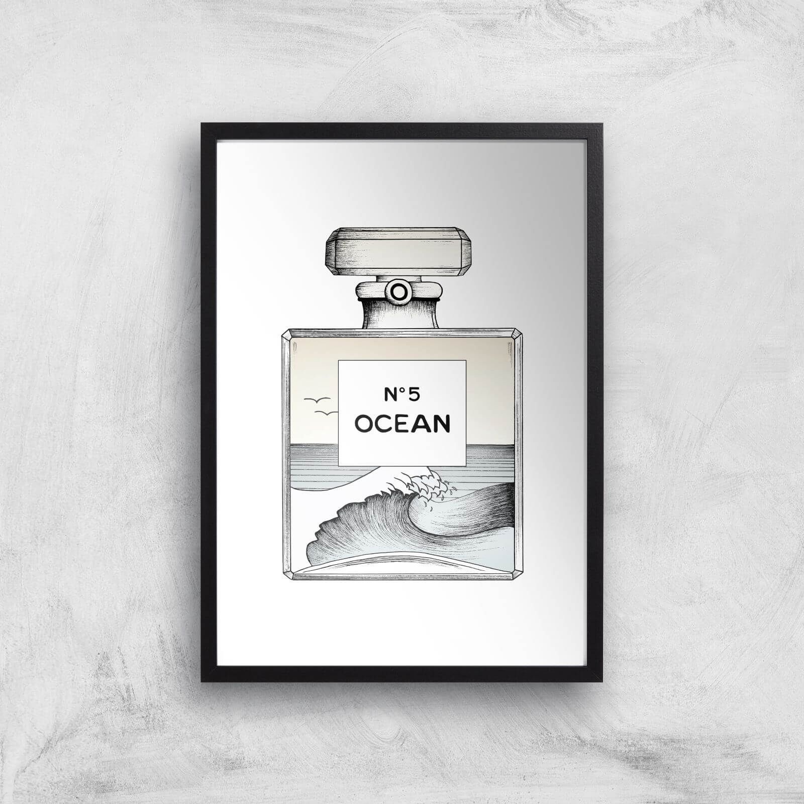 Ocean No5 Art Print - A3 - Black Frame