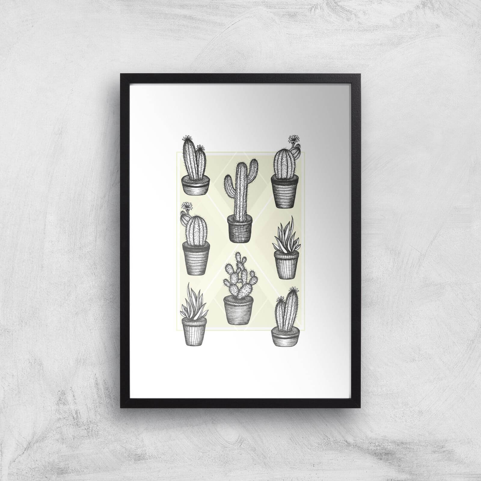 Prickly Friends Art Print - A3 - Black Frame