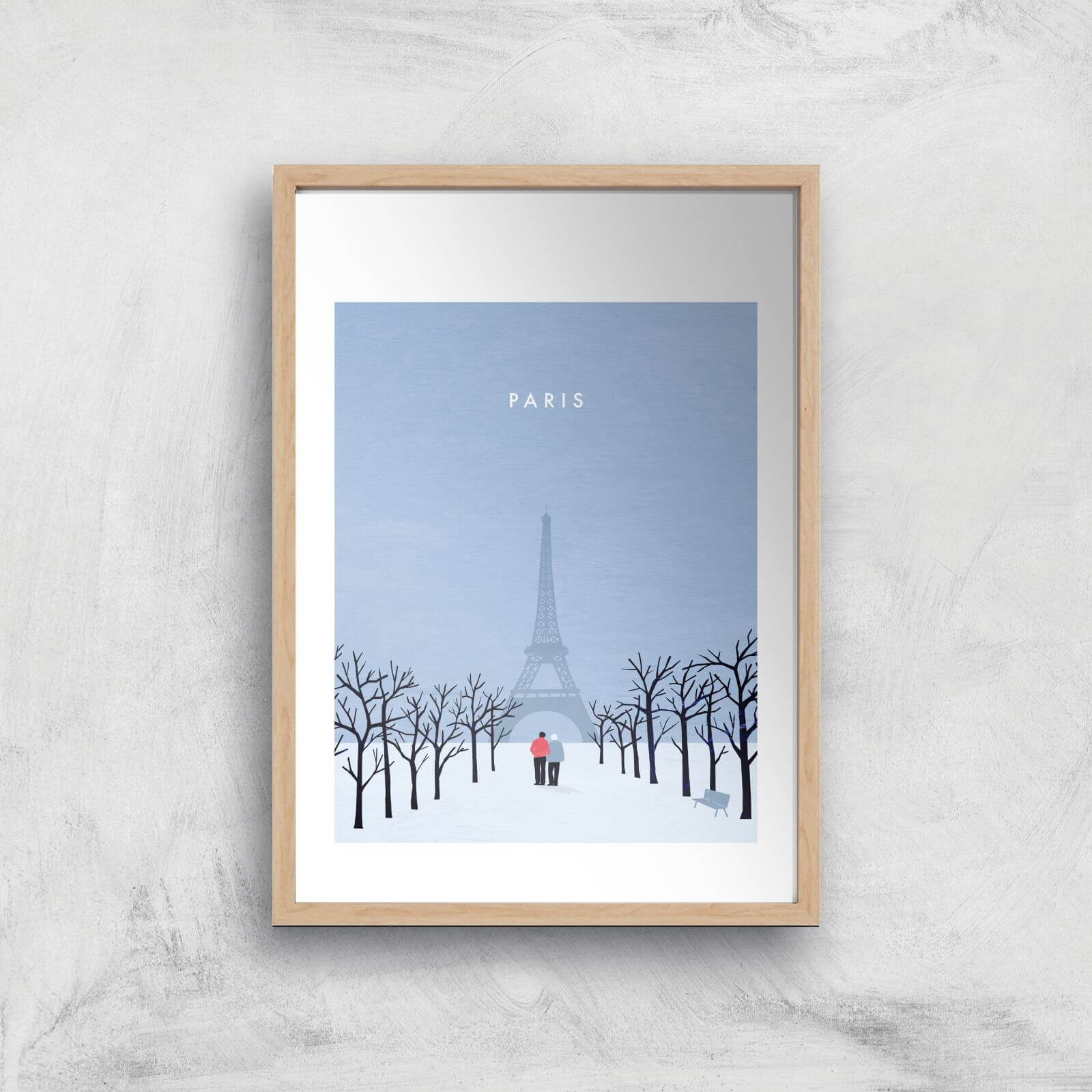 Paris Art Print - A2 - Wood Frame