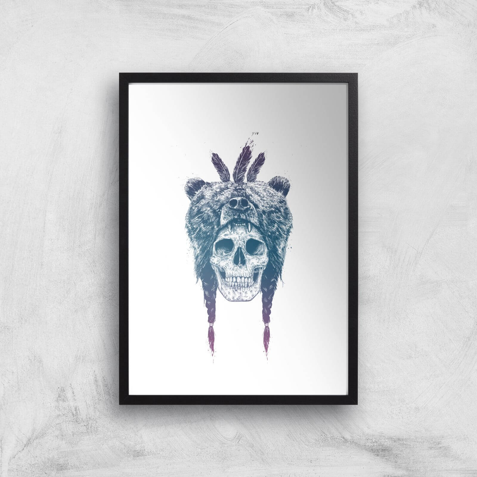 Balazs Solti Bear Head Art Print - A3 - Black Frame
