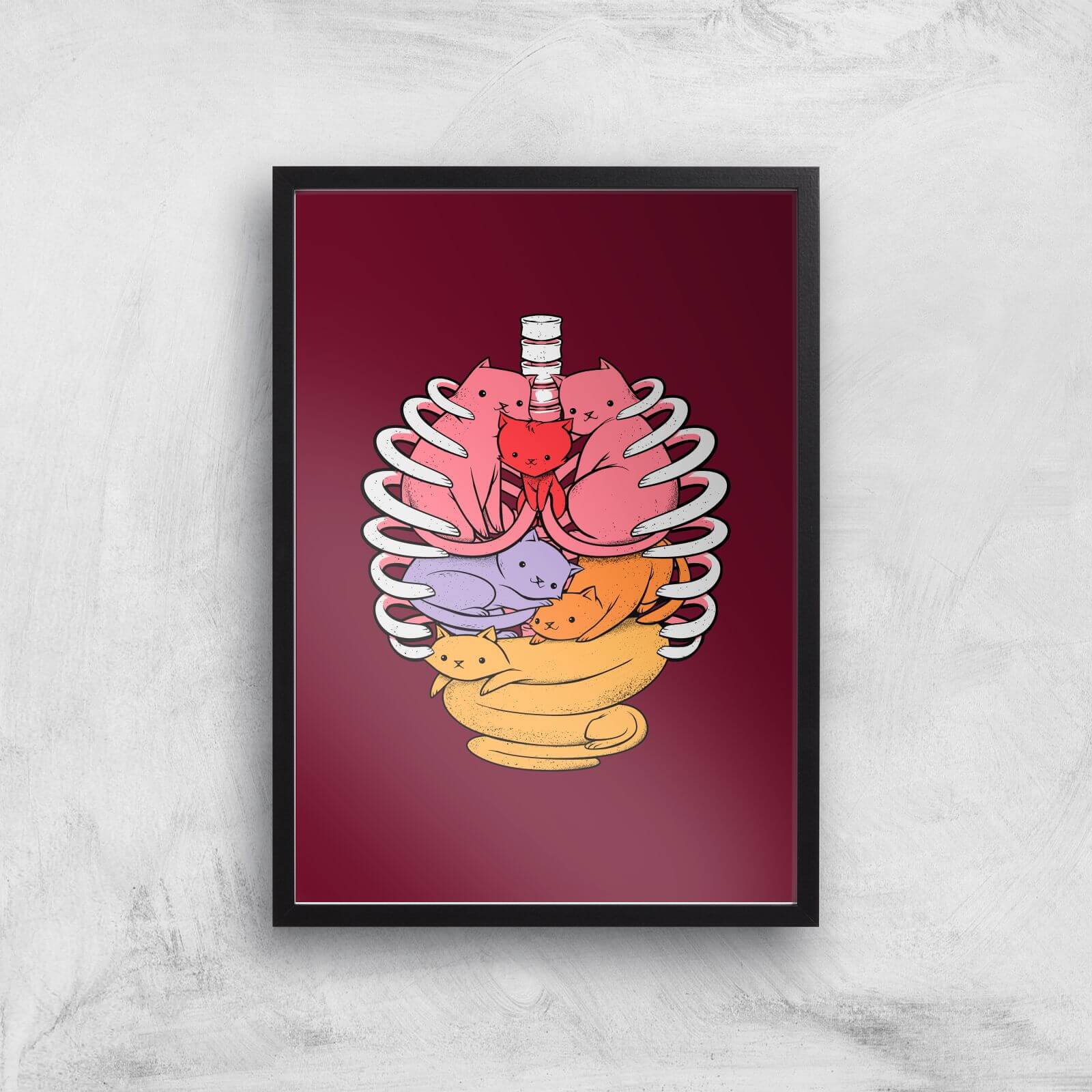 Tobias Fonseca Anotomicat Art Print - A3 - Black Frame