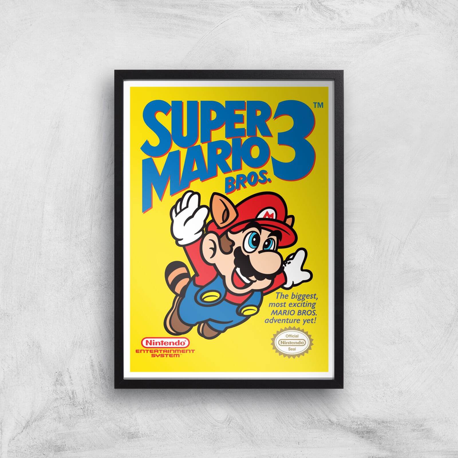 Nintendo Super Mario Bros 3 Art Print - A3 - Black Frame
