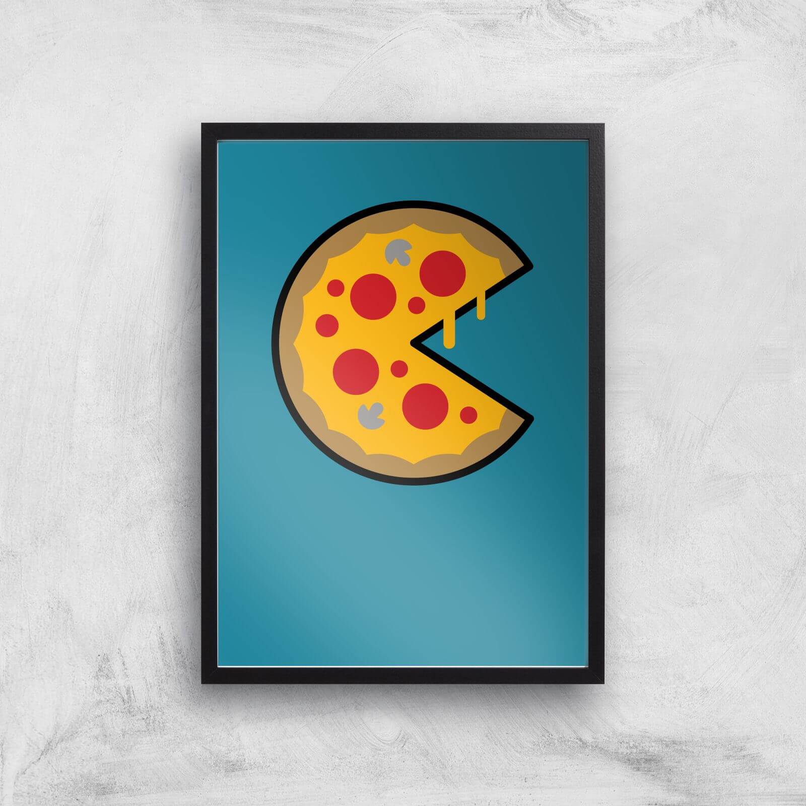 PIzza Art Print - A3 - Black Frame